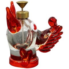Vintage Mid-Century Modern Murano Glass Dog Art Table Sculpture Atomizer Perfume Bottle
