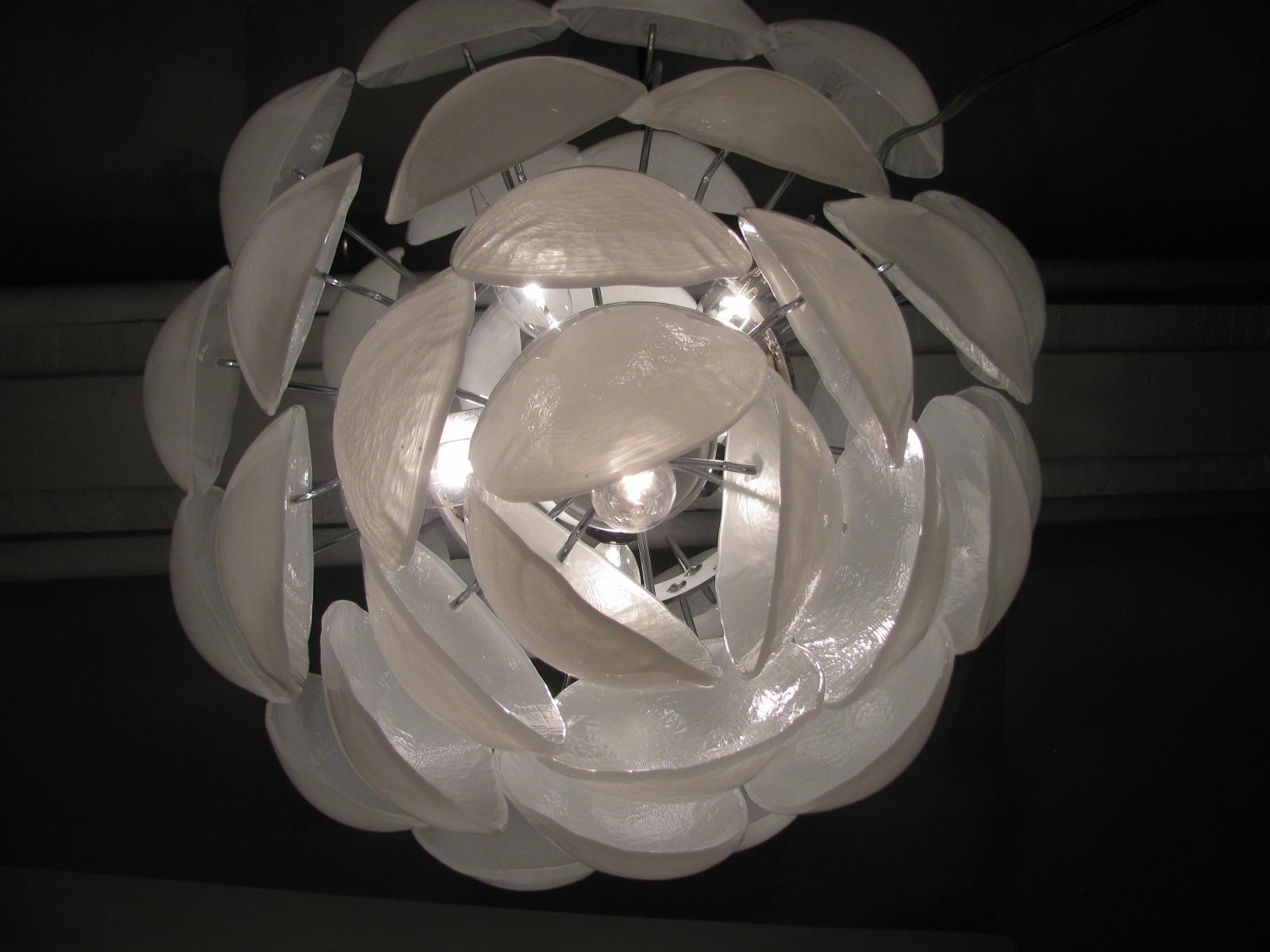 Lámpara de cristal de Murano de mediados del siglo XX Cromo en venta