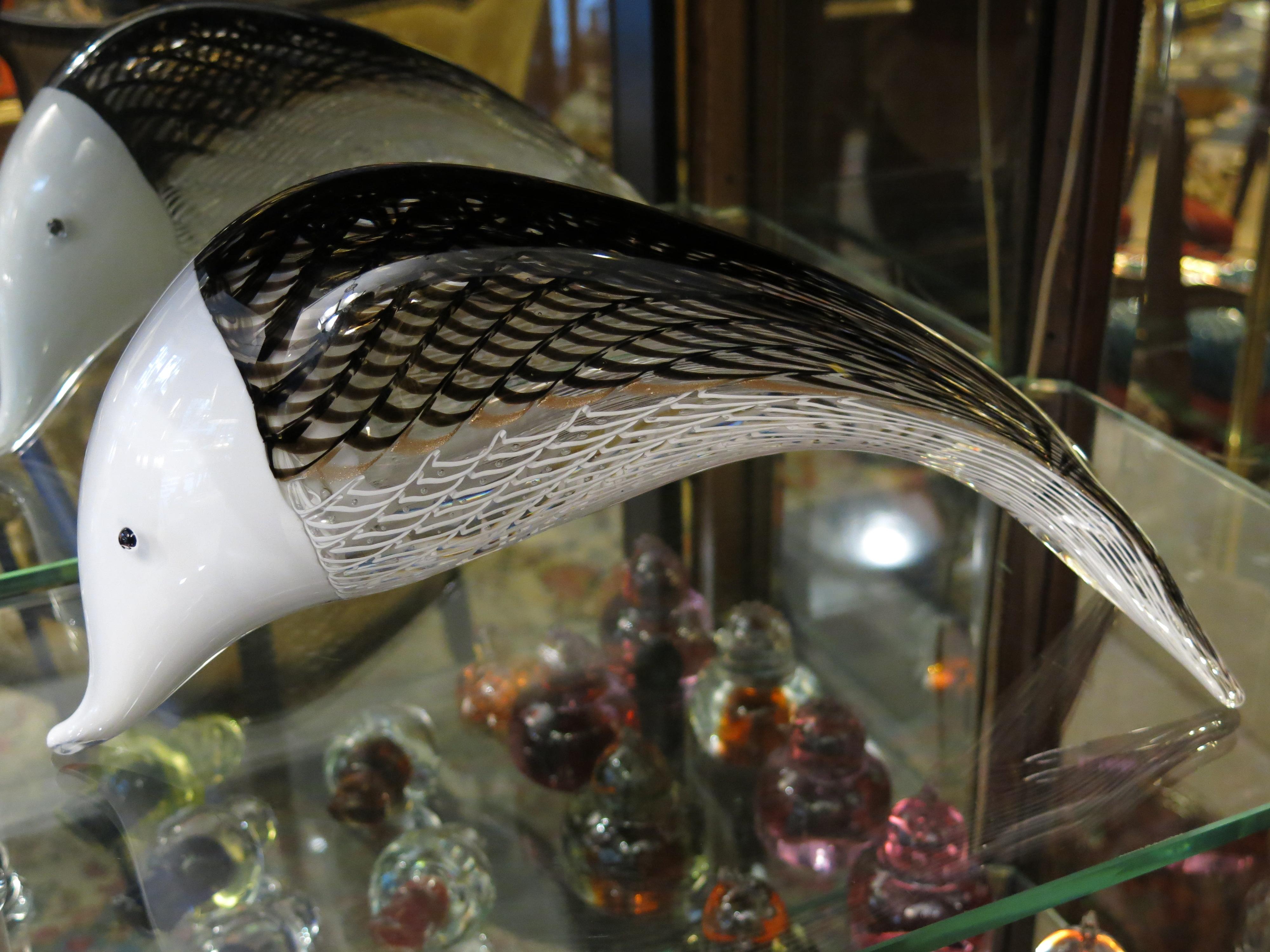Italian Mid-Century Modern Murano Glass Fish Table Sculpture For Sale