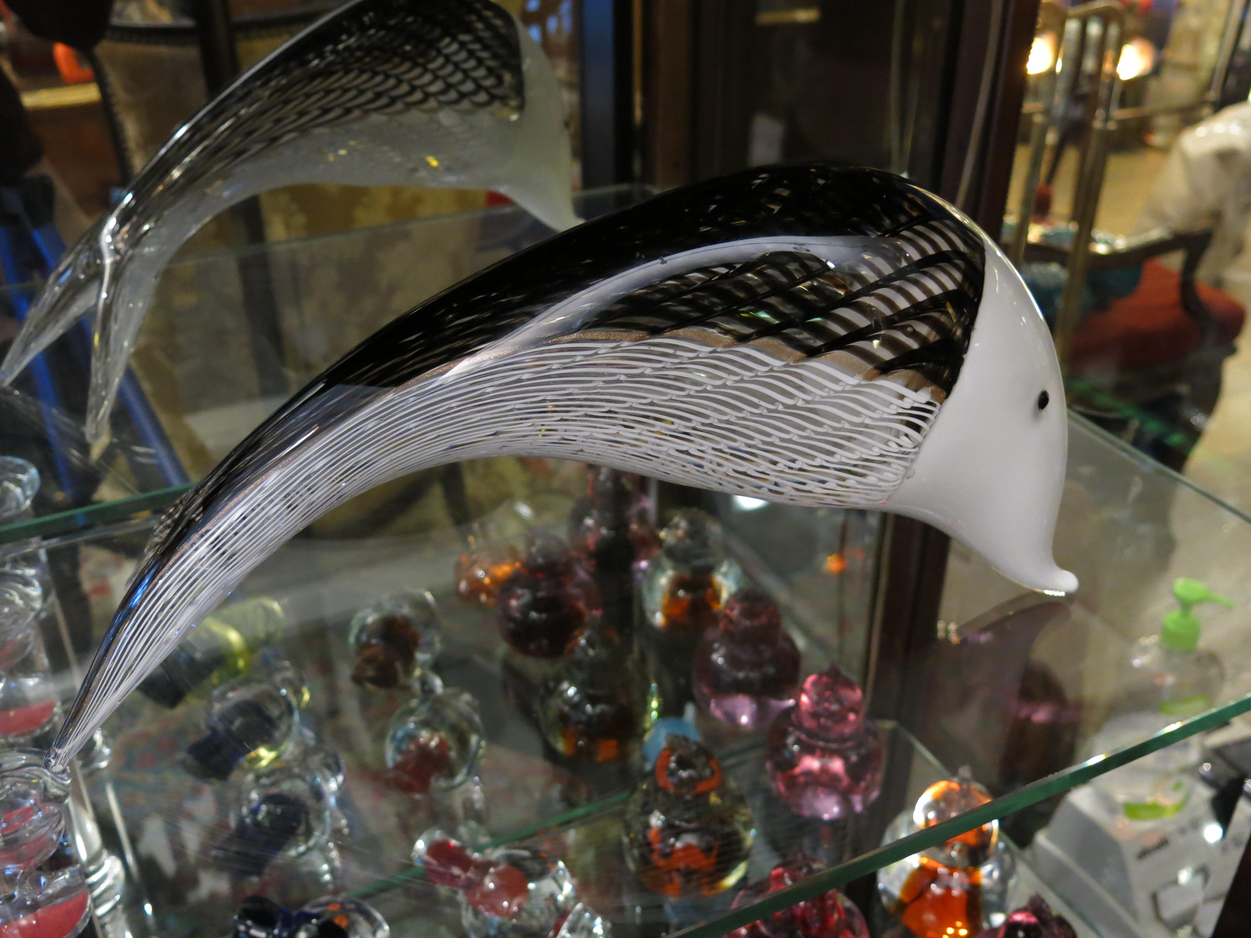 Verre d'art Sculpture de table en verre de Murano, de style The Moderns, représentant un poisson en vente
