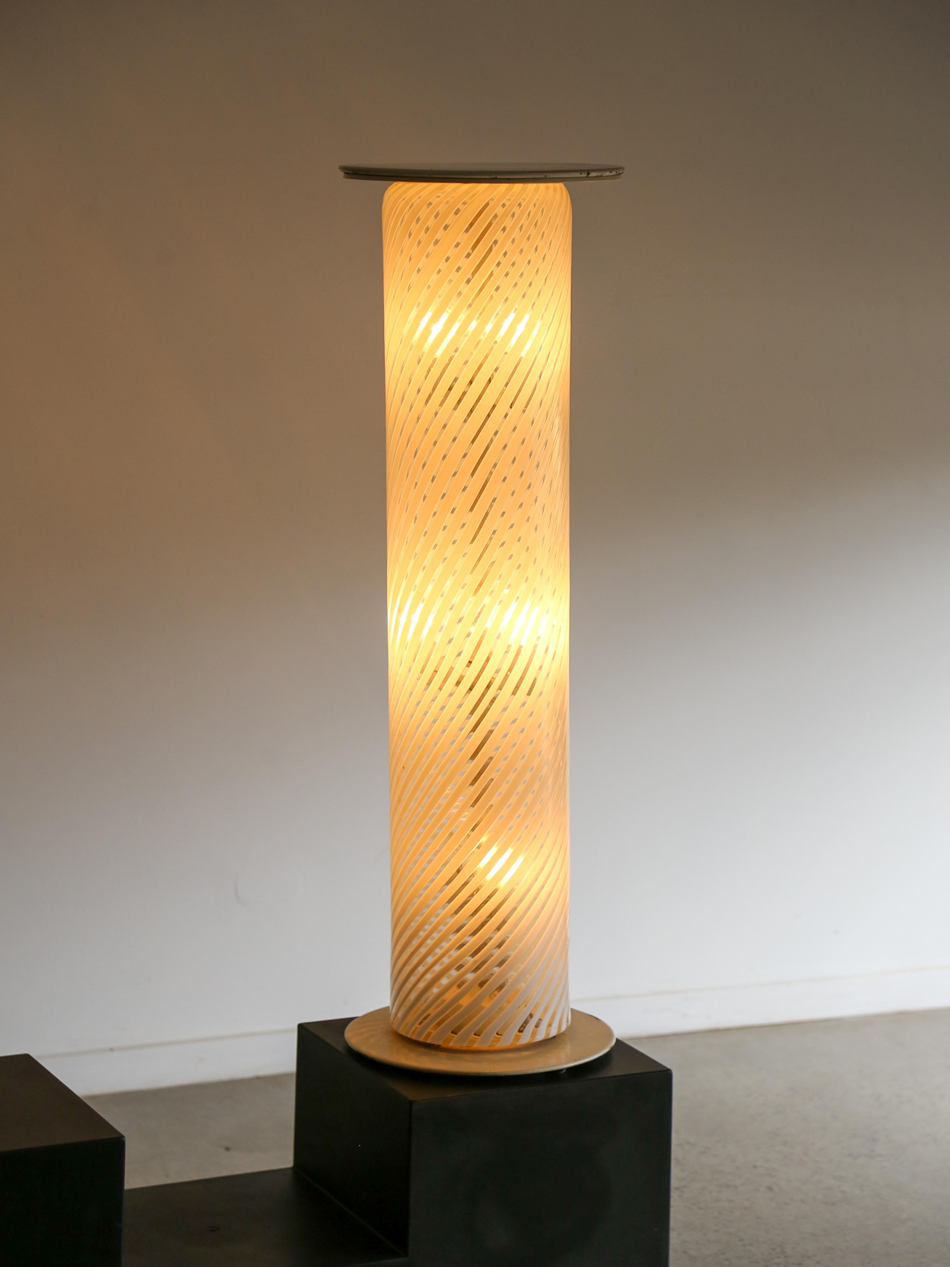 Italian Mid Century Modern Murano Glass Floor Lamp For Sale