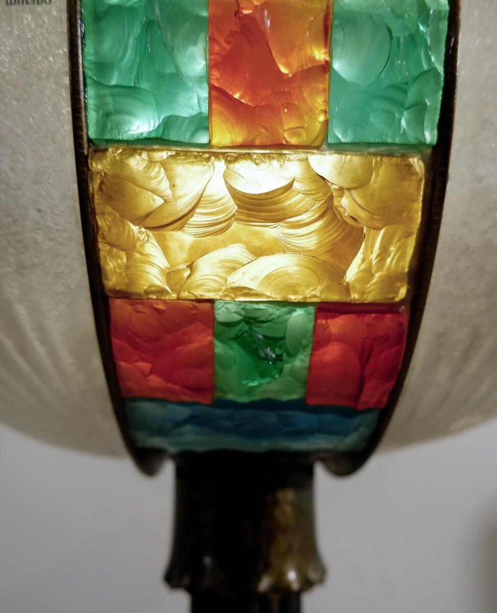 Mid-Century Modern murano glass floor lamp, Italy, in the style of poliarte, 1930s.