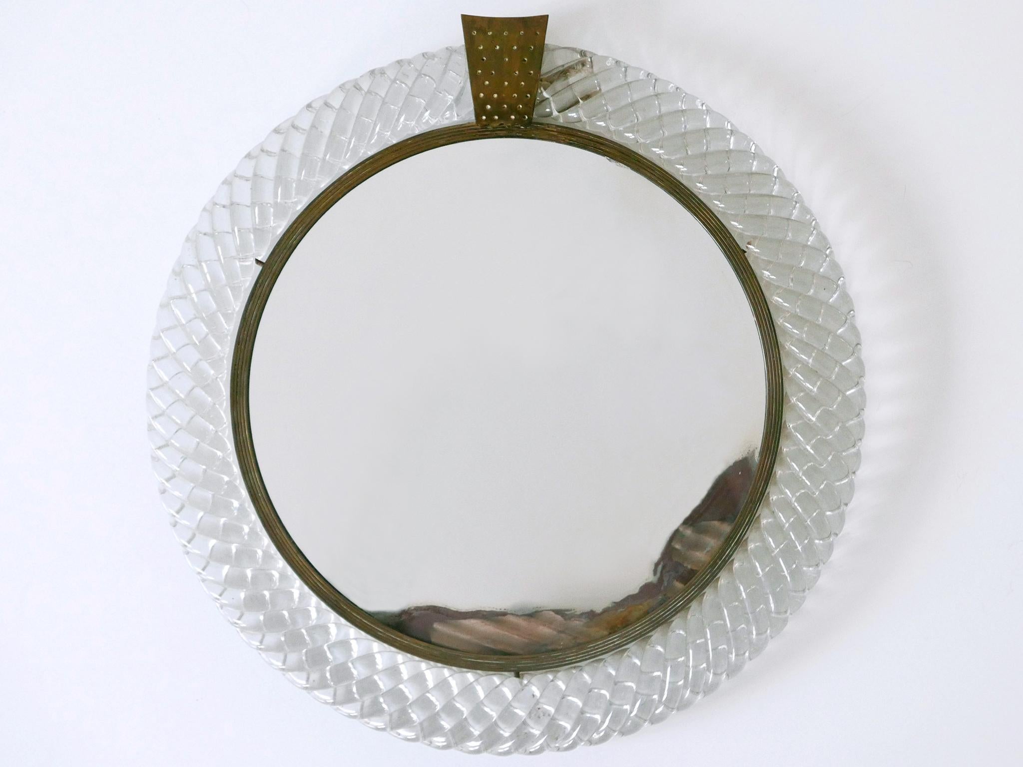 Elegant Murano Glass Treccia Wall Mirror by Carlo Scarpa for Venini Italy 1950s For Sale 5