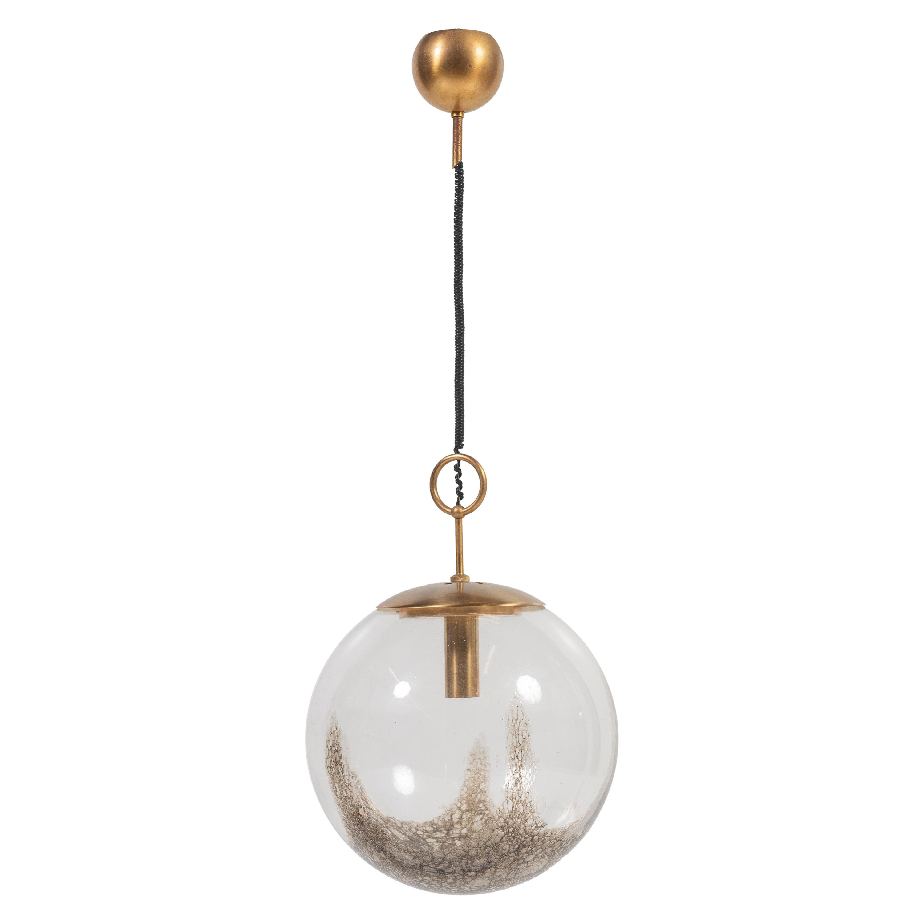 Colgante Globo de Cristal de Murano Moderno de Mediados de Siglo, Carlo Nason para Mazzega