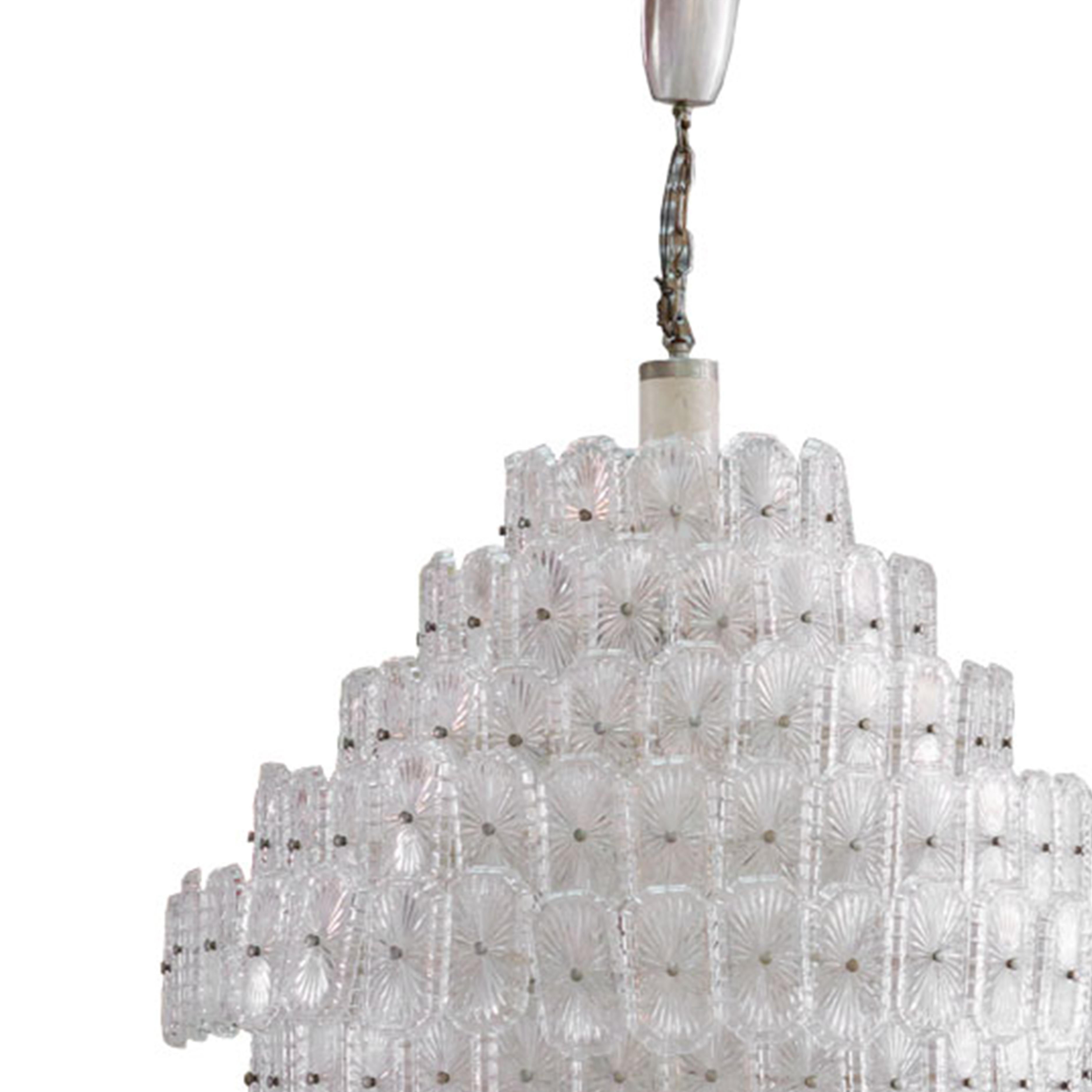 Italian Murano glass lamps. Composed of glass hand carved pieces and white lacquered structure, Italy, 1960s.

Our main target is customer satisfaction, so we include in the price for this item professional and custom made packing.