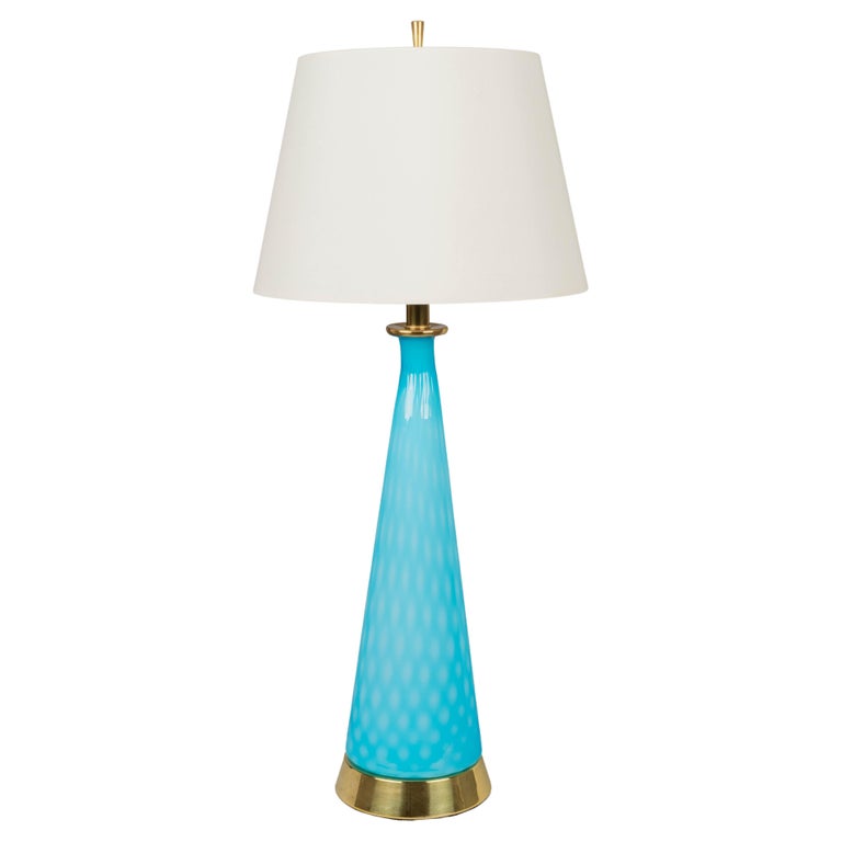 Mid Century Modern Murano Glass Lamp For Sale at 1stDibs
