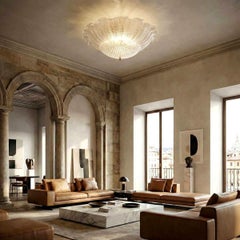 Mid-Century Modern Murano glass large flush mount