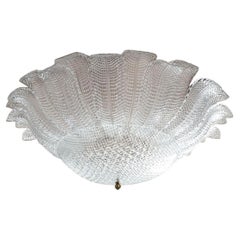 Mid-Century Modern Murano glass large flush mount