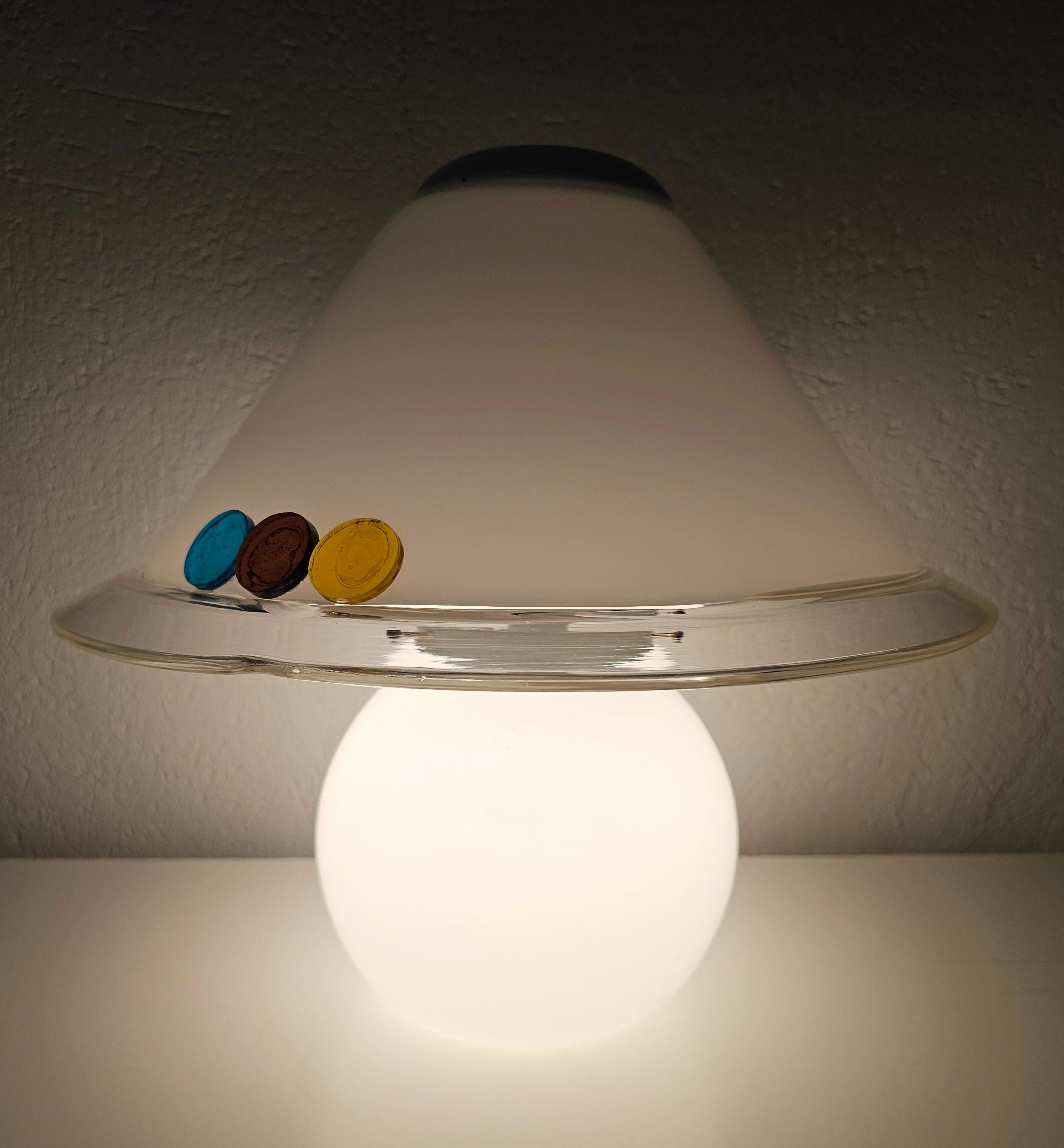 Lampe de table en verre de Murano en forme de champignon, Italie 1970 en vente 3
