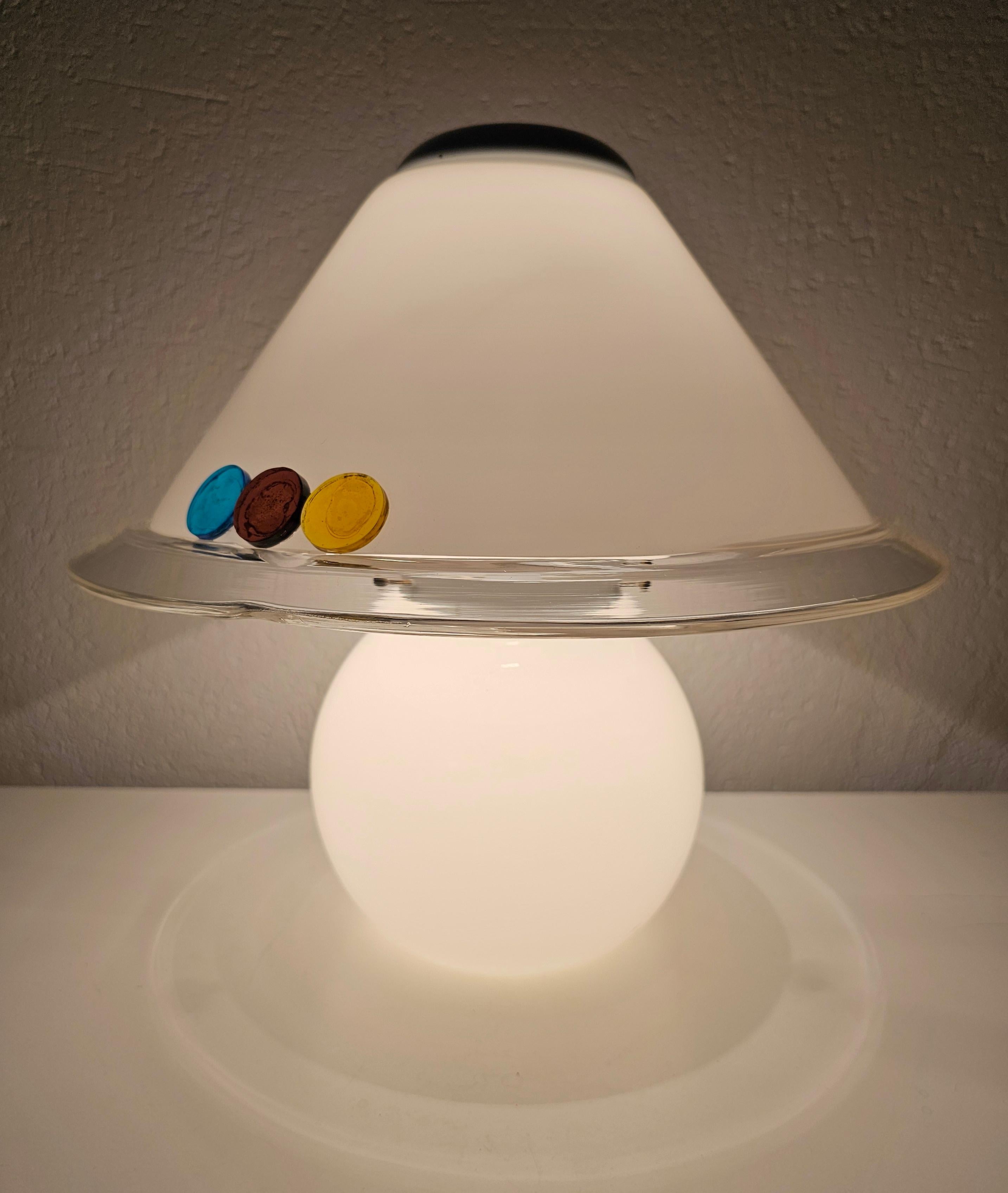 Lampe de table en verre de Murano en forme de champignon, Italie 1970 en vente 4