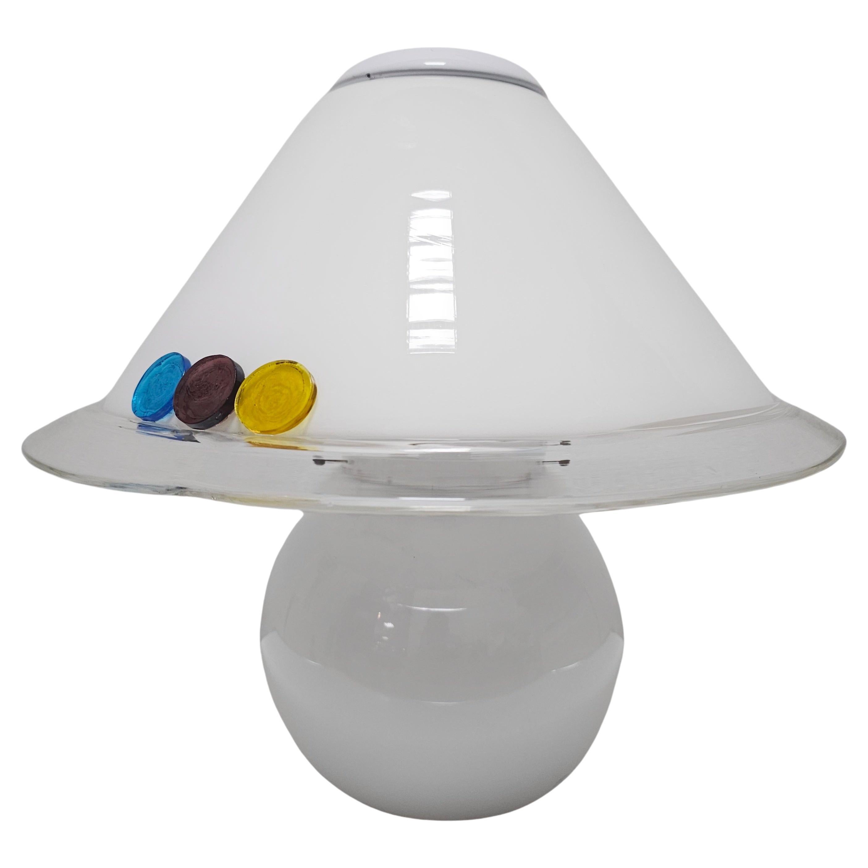 Mid Century Modern Murano Glas Pilzförmige Tischlampe, Italien 1970er