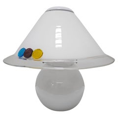 Retro Mid Century Modern Murano Glass Mushroom shaped table lamp, Italy 1970s