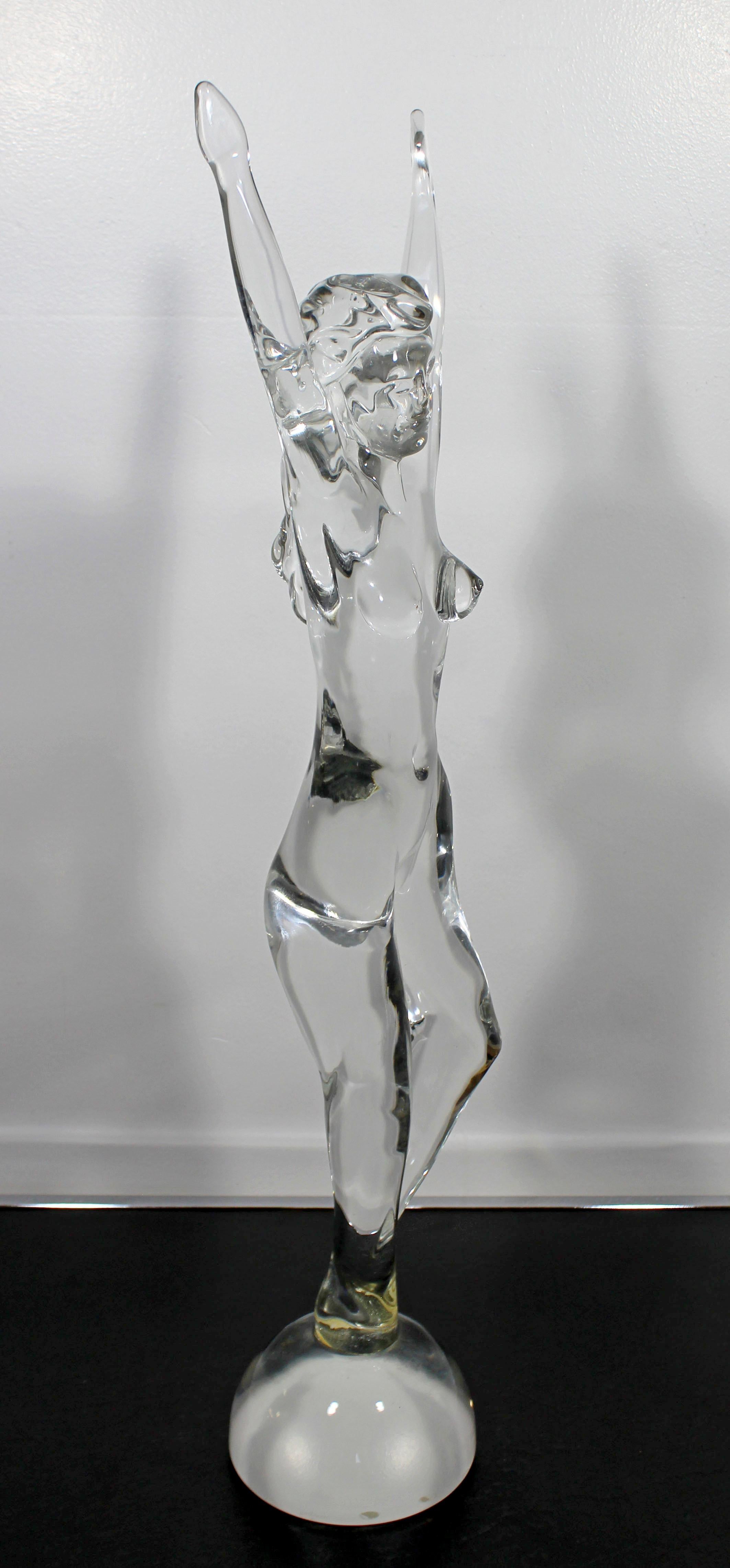 For your consideration is a marvelous, Murano glass art sculpture, of a nude woman, signed Seguso Mazzega, made in Italy, circa 1970s. In excellent condition. The dimensions are 6.25