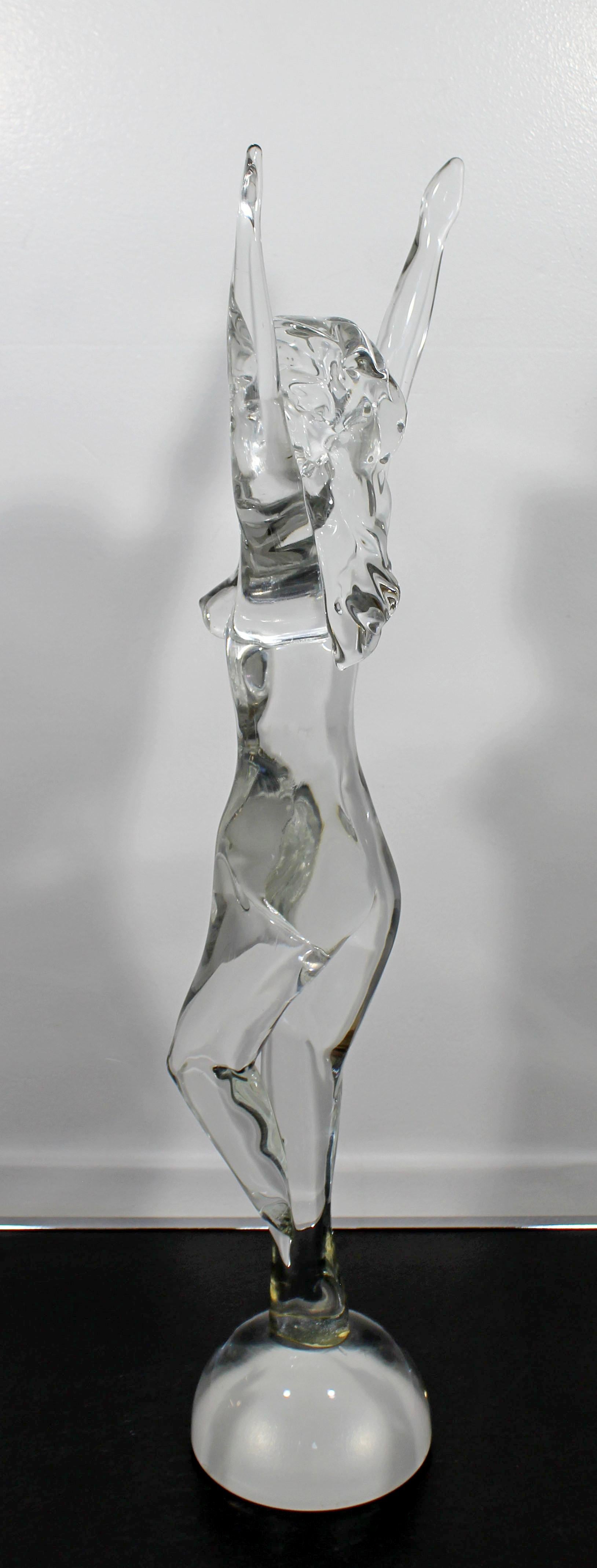 Late 20th Century Mid-Century Modern Murano Glass Nude Table Sculpture Italy Signed Mazzega, 1970s