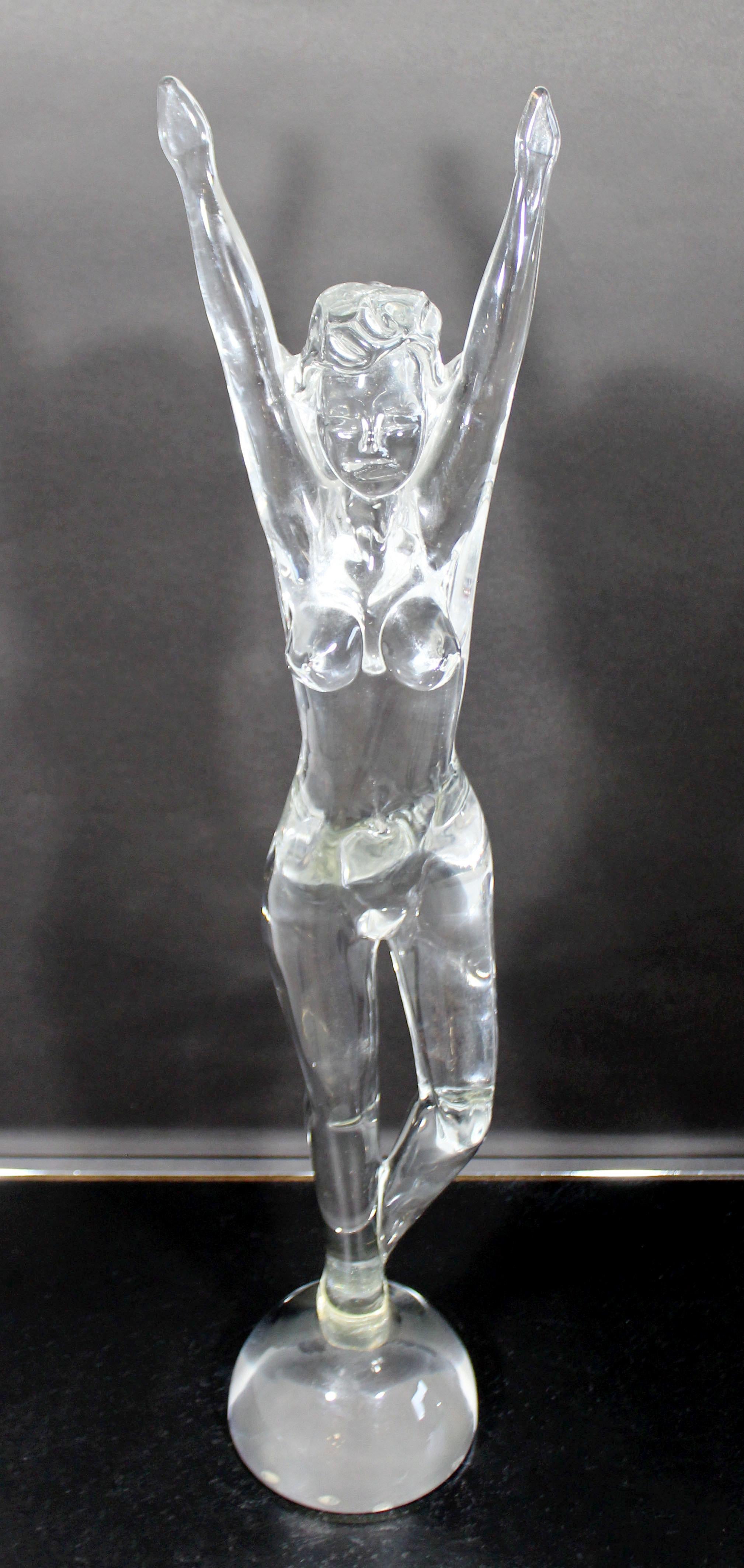 Mid-Century Modern Murano Glass Nude Table Sculpture Italy Signed Mazzega, 1970s 1