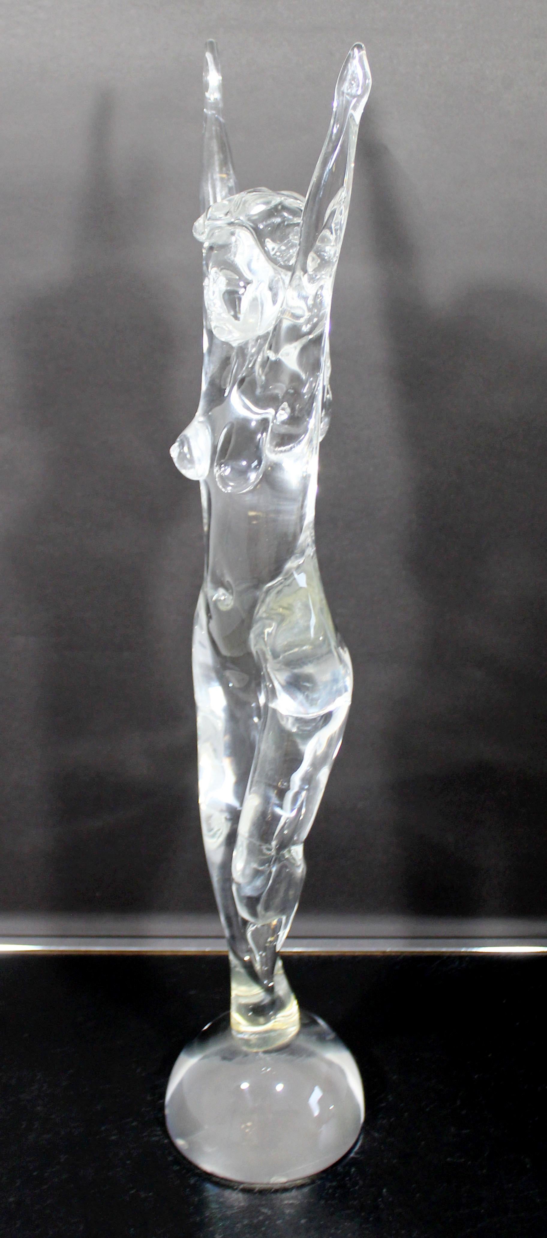 Mid-Century Modern Murano Glass Nude Table Sculpture Italy Signed Mazzega, 1970s 2