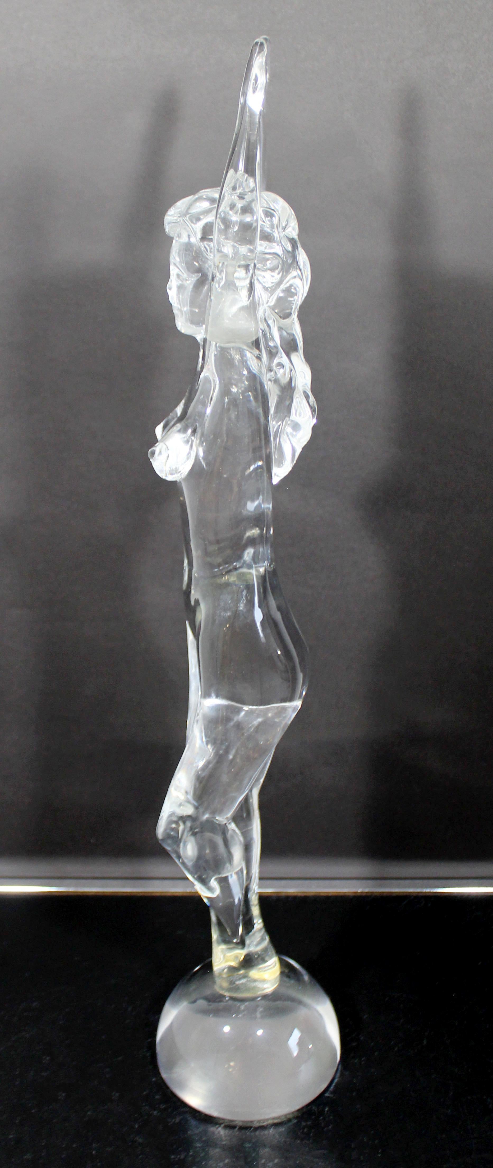 Mid-Century Modern Murano Glass Nude Table Sculpture Italy Signed Mazzega, 1970s 3