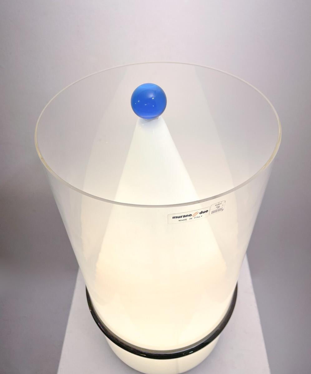 Lampe de bureau crayon en verre de Murano moderne du milieu du siècle dernier par Murano Due, années 1980 Bon état - En vente à Brussels, BE