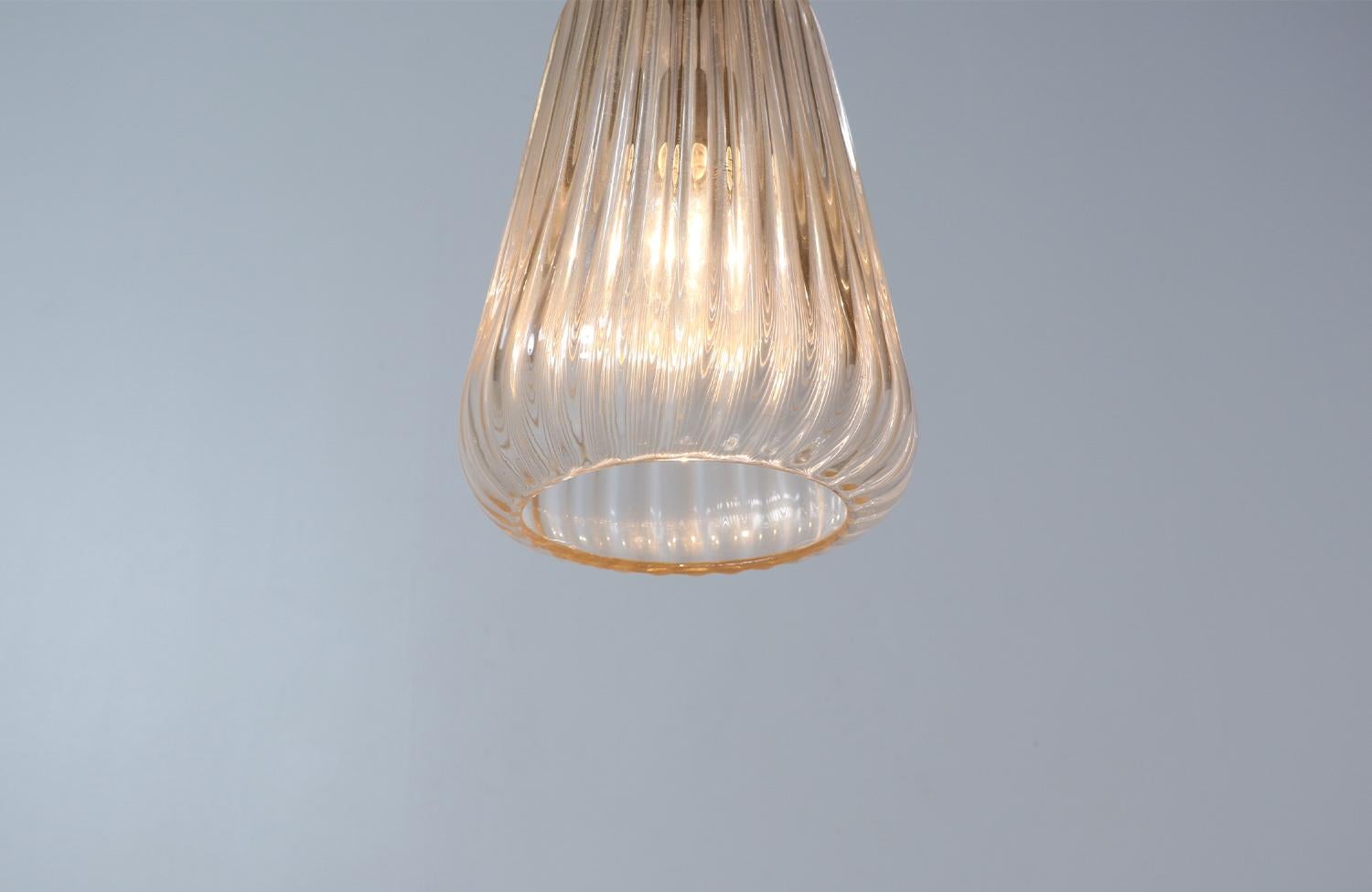 Mid-20th Century Mid-Century Modern Murano Glass Pendant Chandelier For Sale
