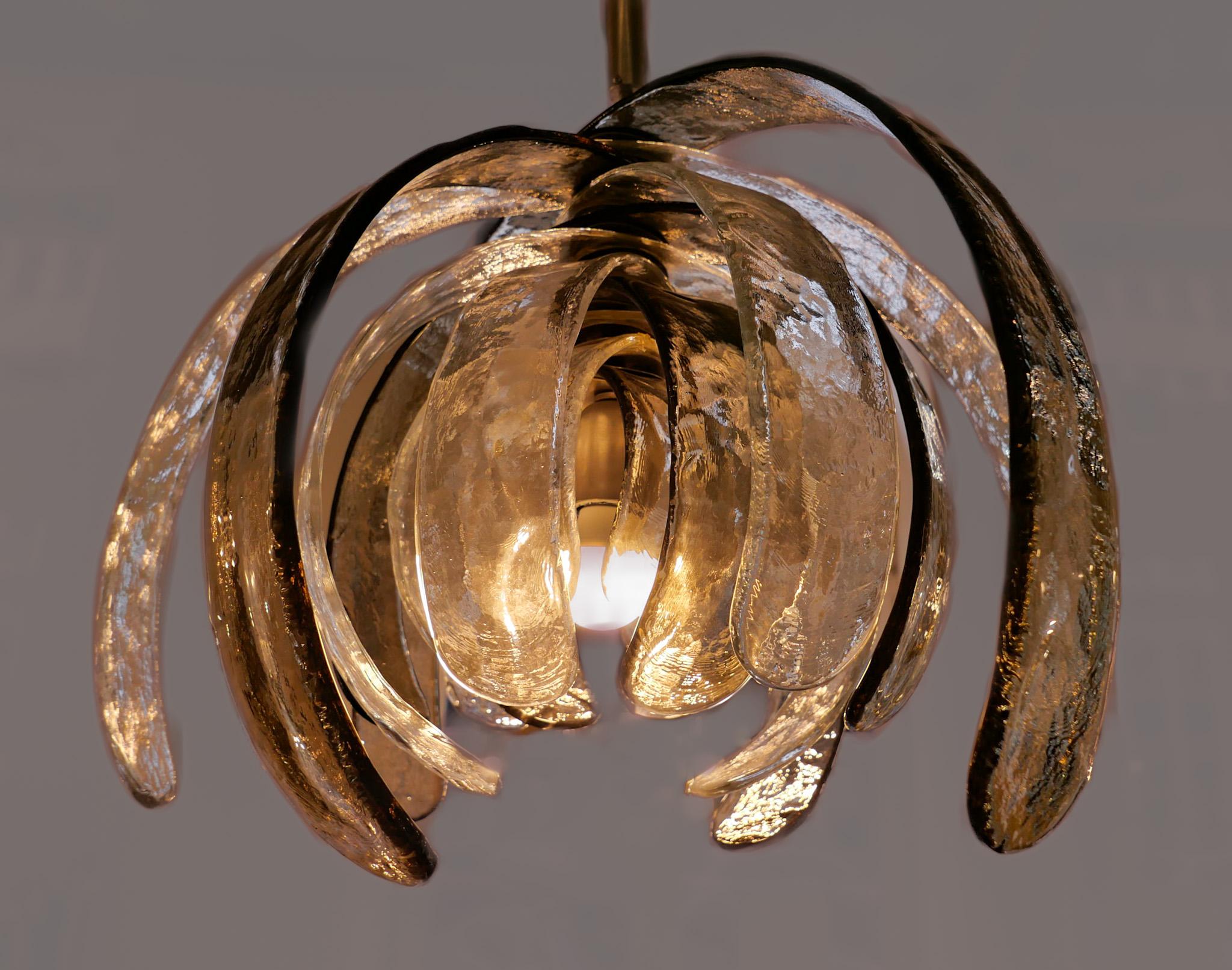 Lampe à suspension en verre de Murano moderne du milieu du siècle Artichoke de Carlo Nason, Italie, années 70 3