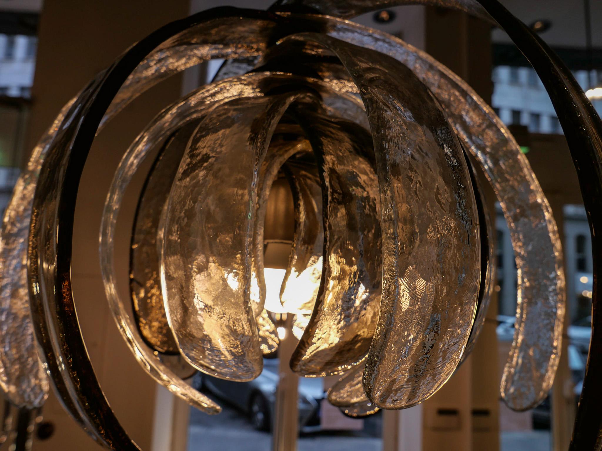 Mid-Century Modern Murano Glass Pendant Lamp Artichoke by Carlo Nason, Italy 70s For Sale 8