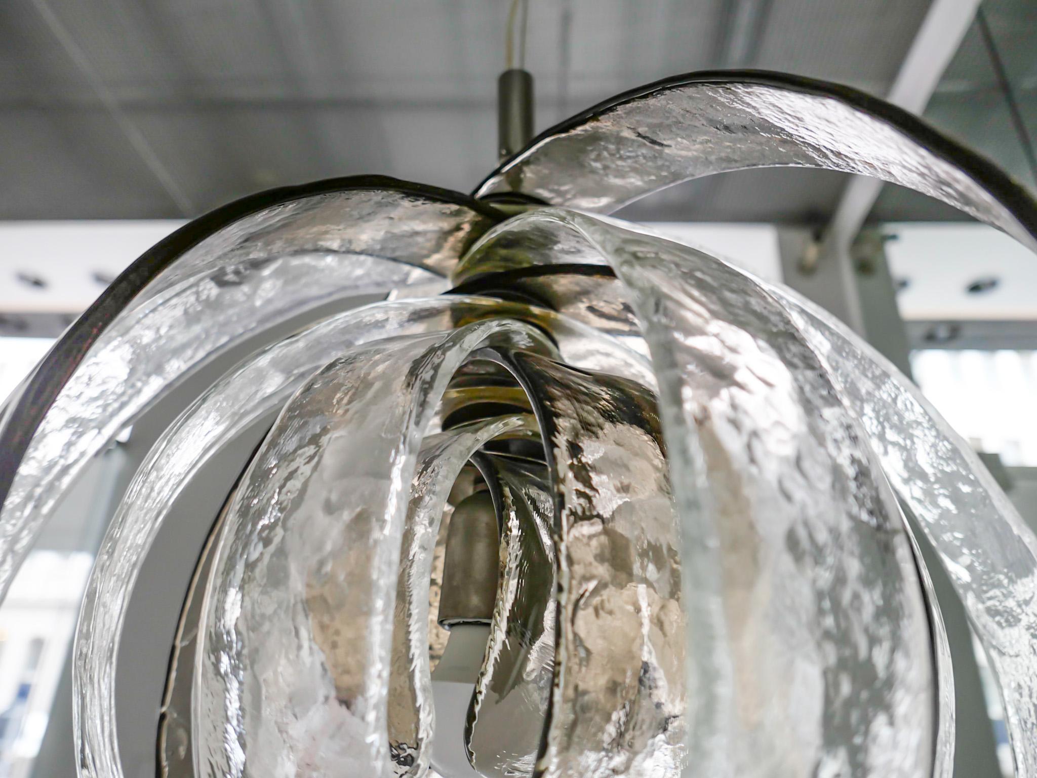 Mid-Century Modern Murano Glass Pendant Lamp Artichoke by Carlo Nason, Italy 70s For Sale 11
