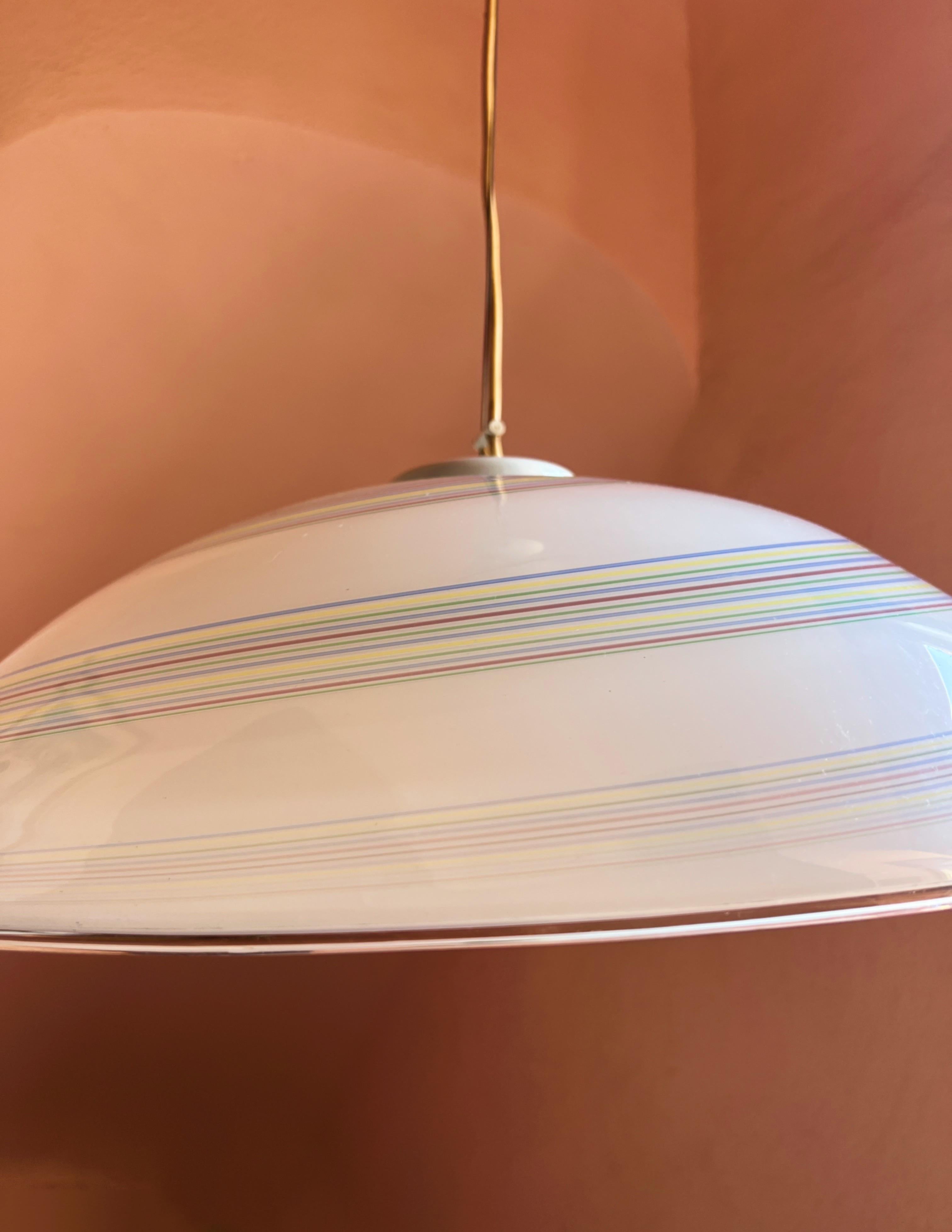 Italian Mid-Century Modern Murano Glass Pendant Light, 1970s For Sale