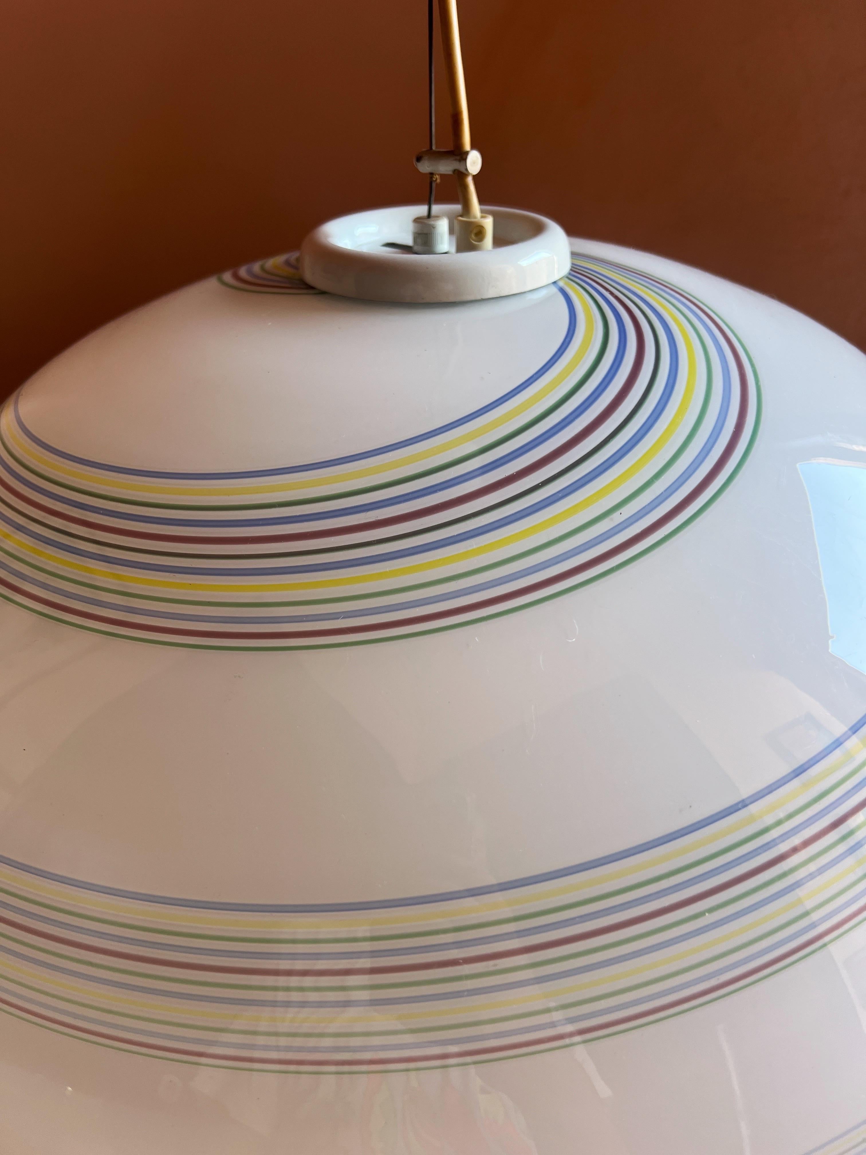 Mid-Century Modern Murano Glass Pendant Light, 1970s In Good Condition For Sale In Palermo, PA