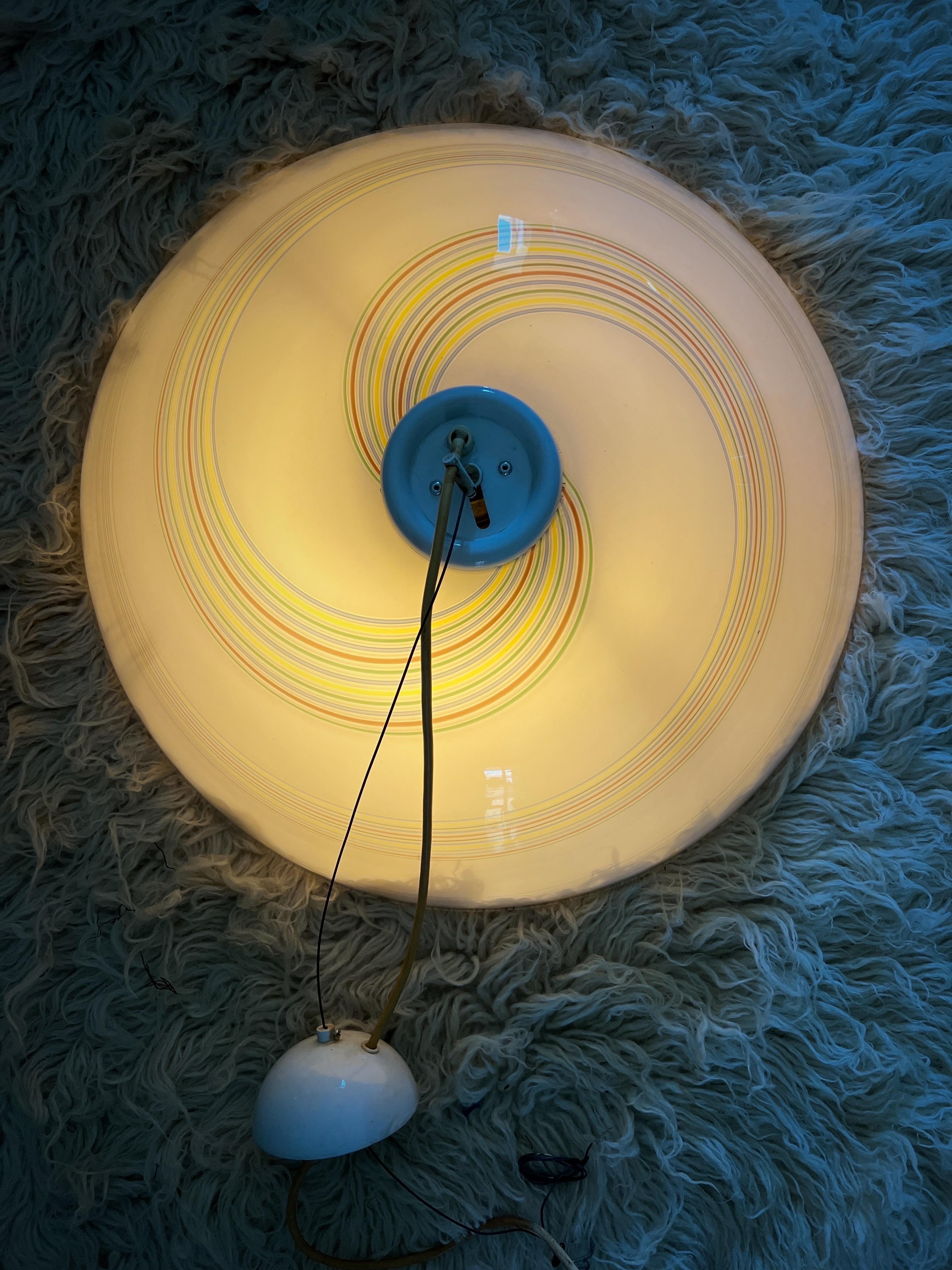 20th Century Mid-Century Modern Murano Glass Pendant Light, 1970s For Sale