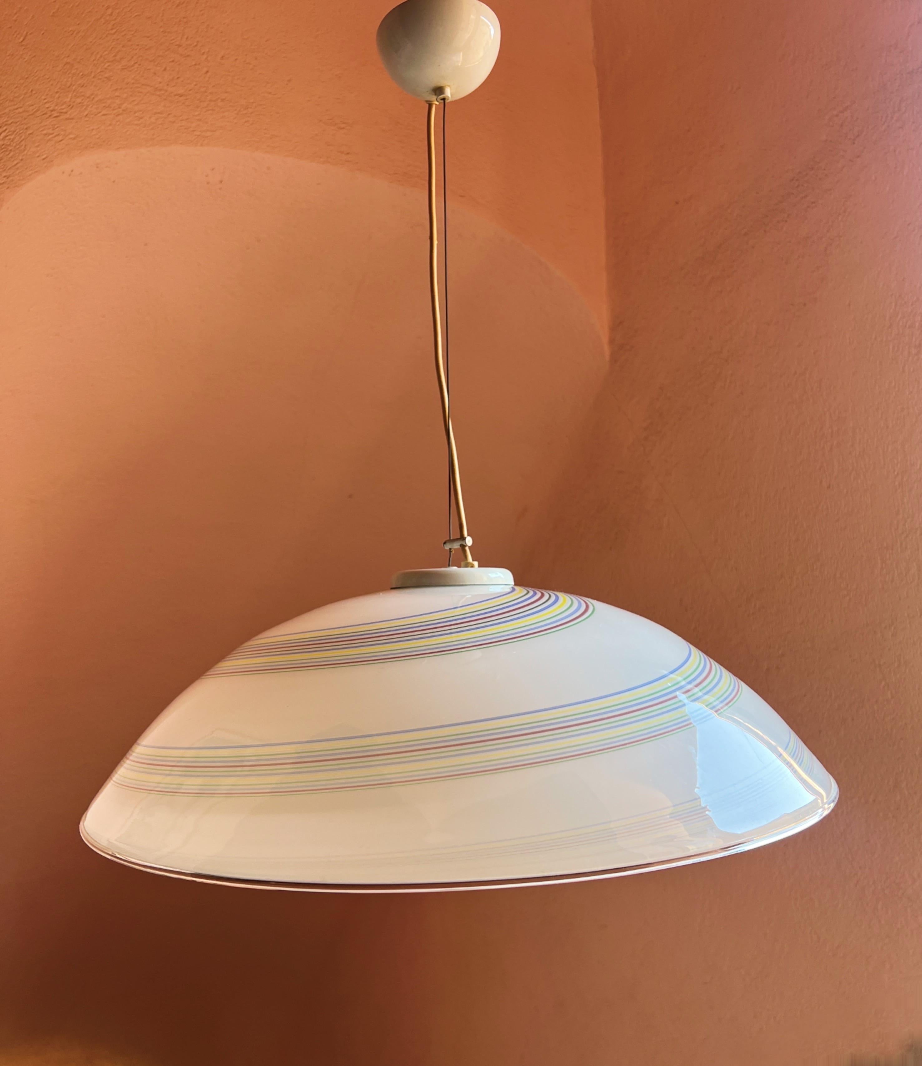 Mid-Century Modern Murano Glass Pendant Light, 1970s For Sale 2