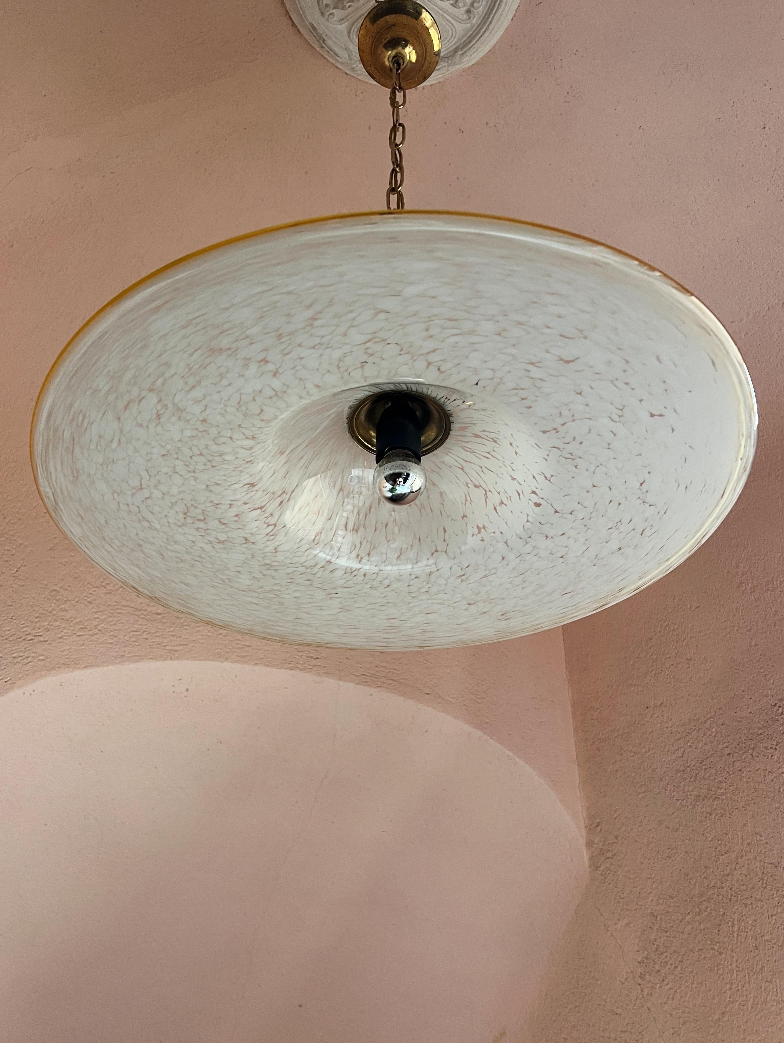 Mid century modern Murano Glas Pendelleuchte 1970er Italien (Moderne der Mitte des Jahrhunderts) im Angebot