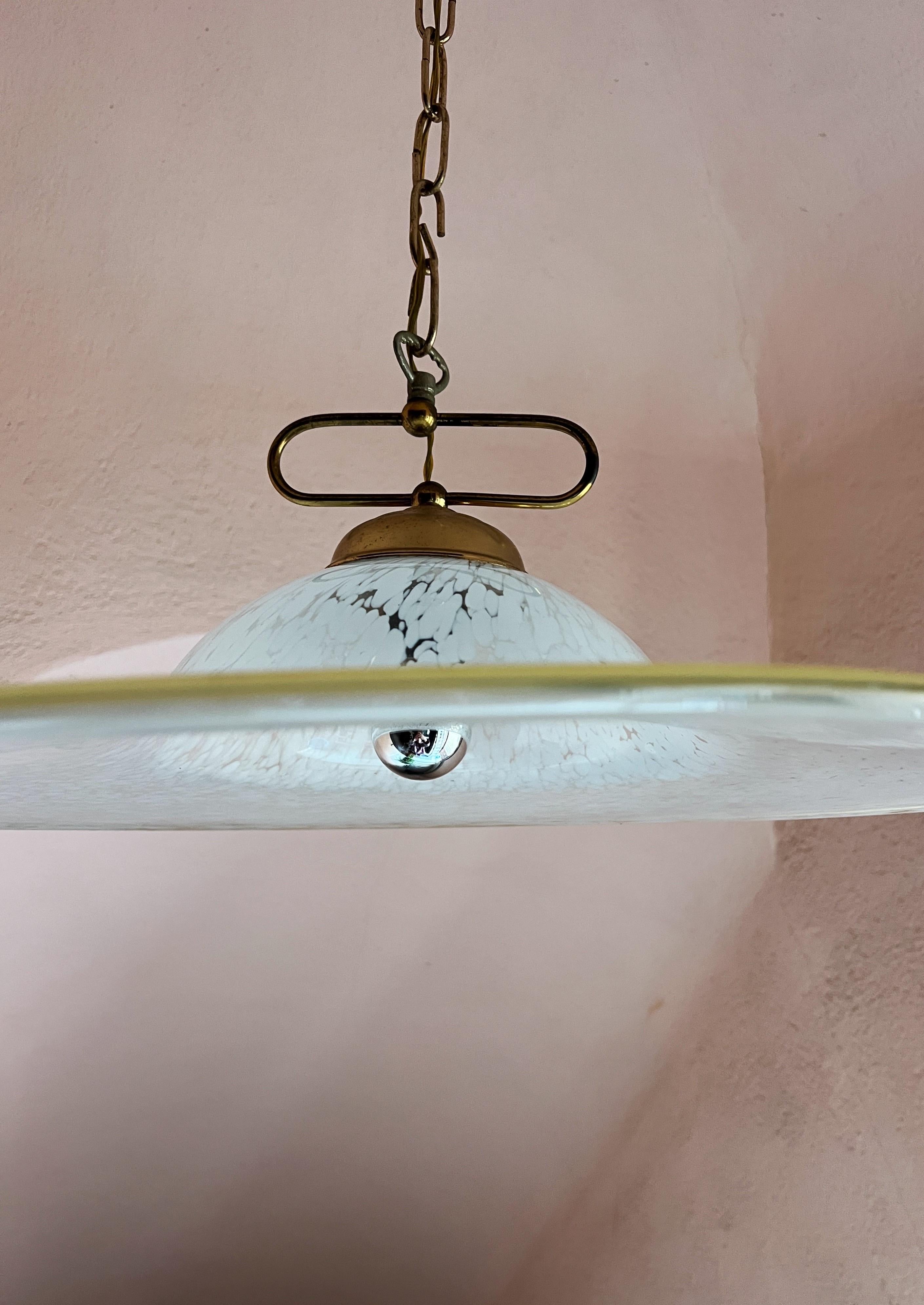 Mid century modern Murano Glas Pendelleuchte 1970er Italien (Italienisch) im Angebot