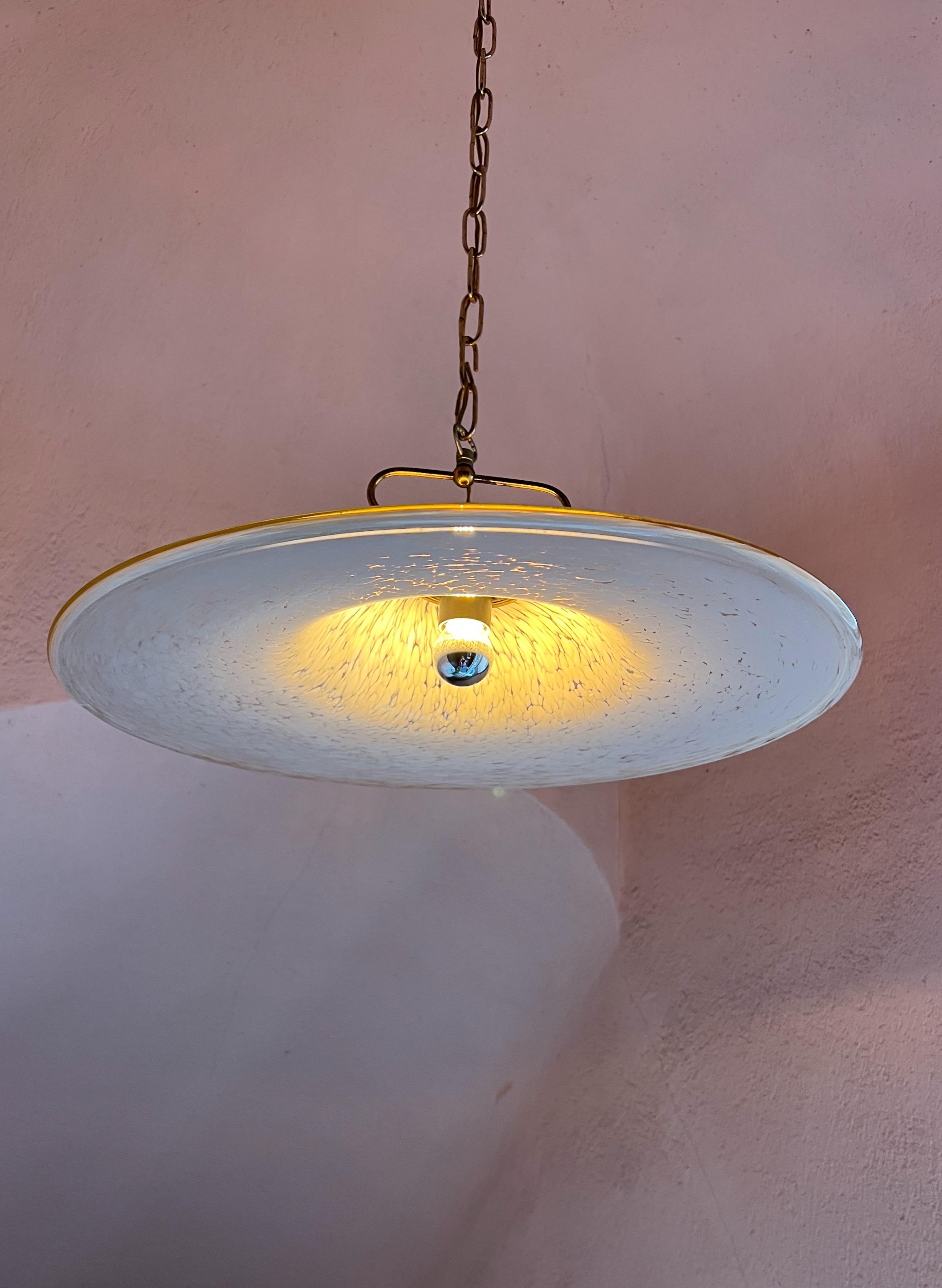 Mid century modern Murano Glas Pendelleuchte 1970er Italien (20. Jahrhundert) im Angebot