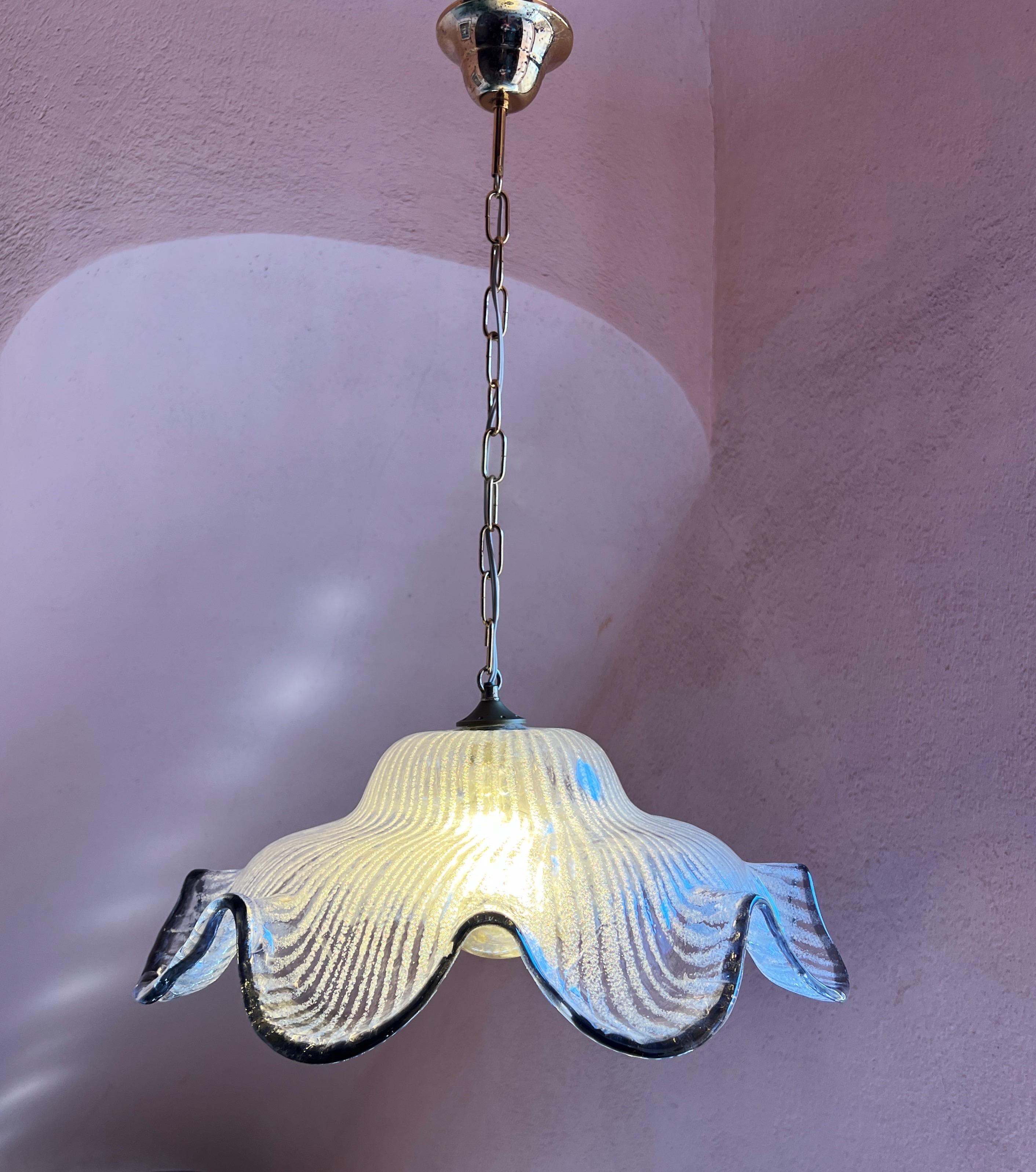 Mid-century modern Murano glass pendant light by Maestri Muranesi, 1970s For Sale 4