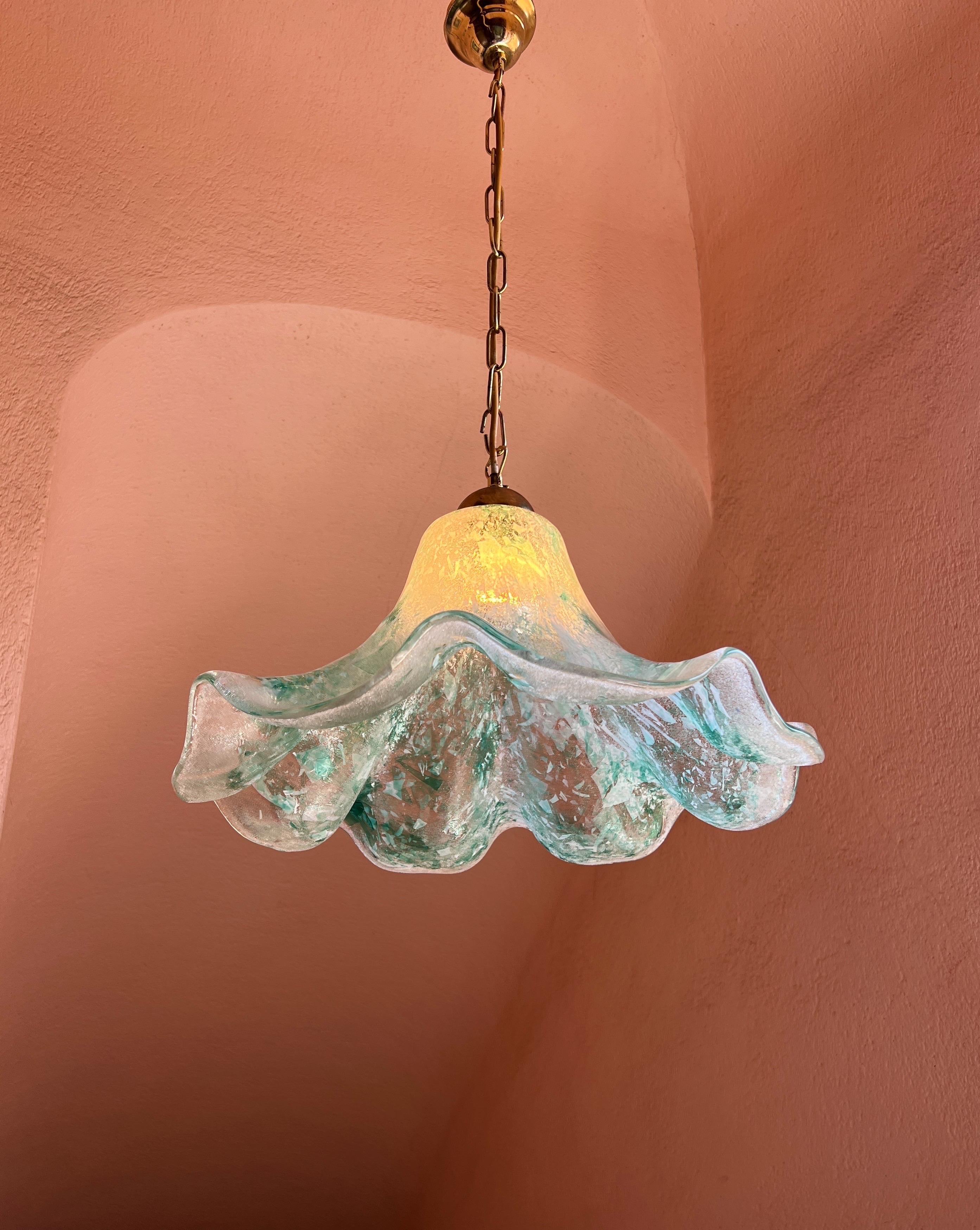 Mid-century modern Murano glass pendant light by Maestri Muranesi, 1970s For Sale 4