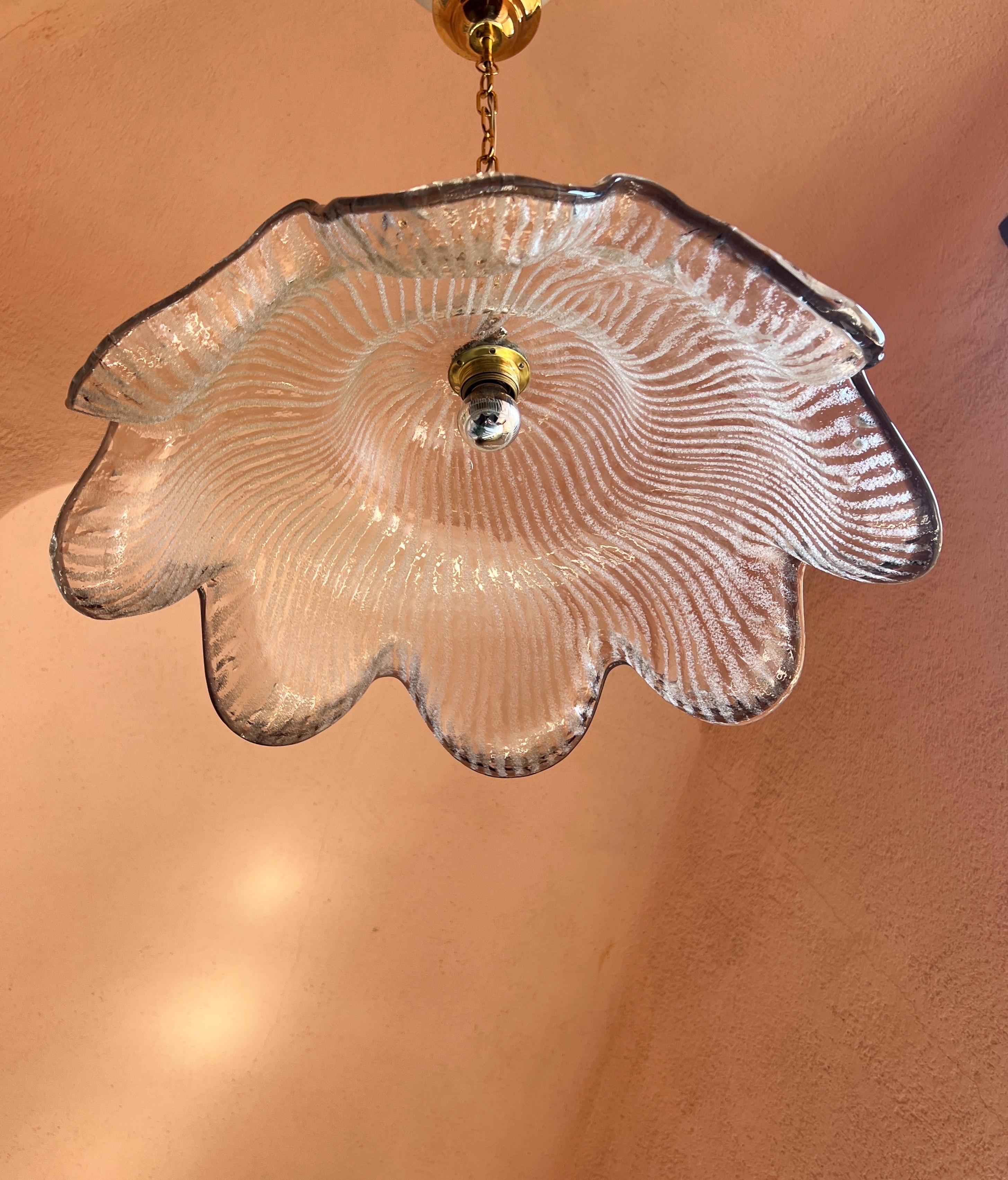 Mid-century modern Murano glass pendant light by Maestri Muranesi, 1970s For Sale 5