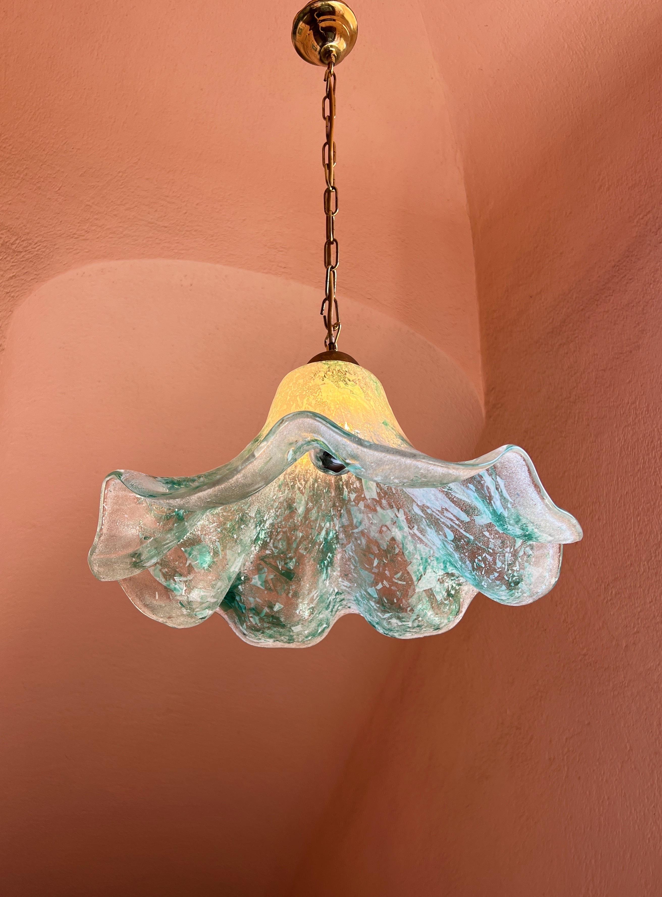 Mid-century modern Murano glass pendant light by Maestri Muranesi, 1970s For Sale 6