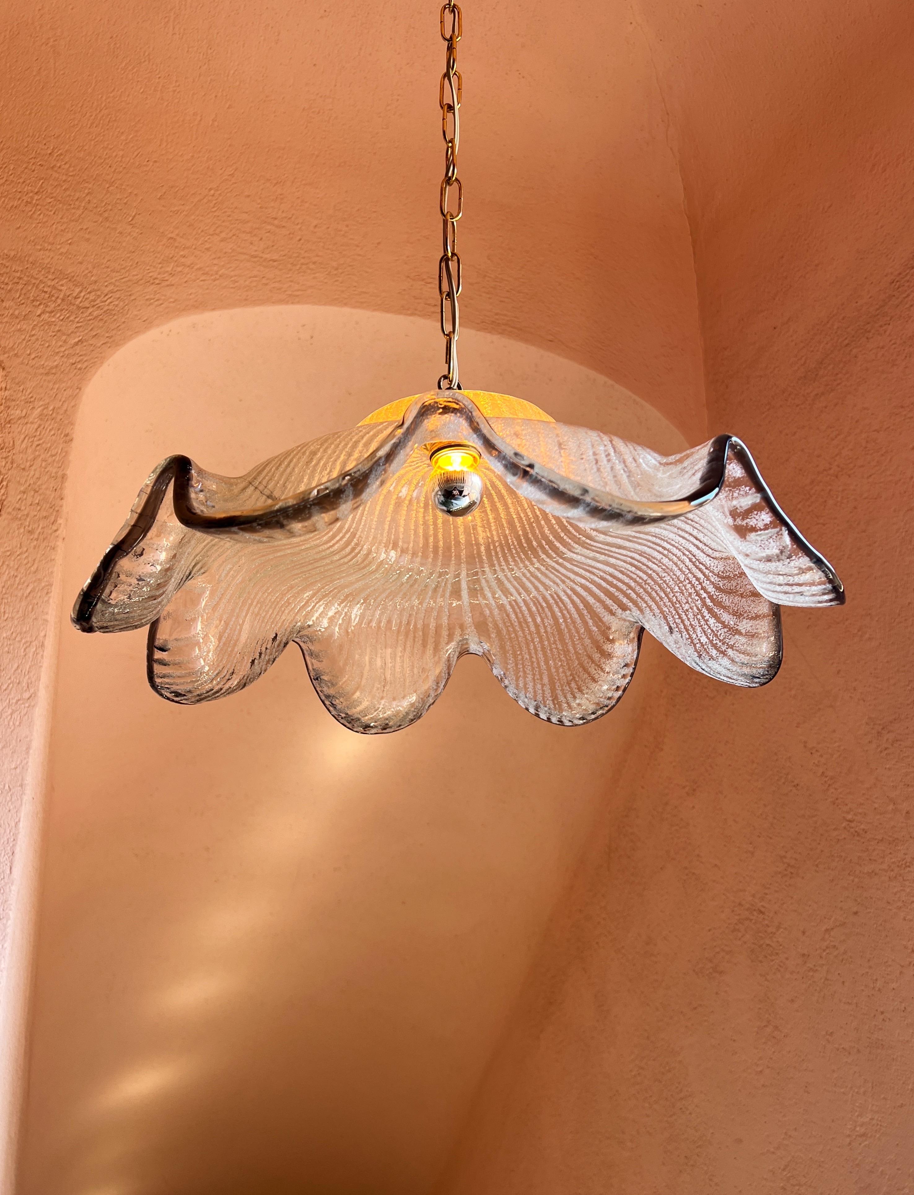 Mid-century modern Murano glass pendant light by Maestri Muranesi, 1970s For Sale 7