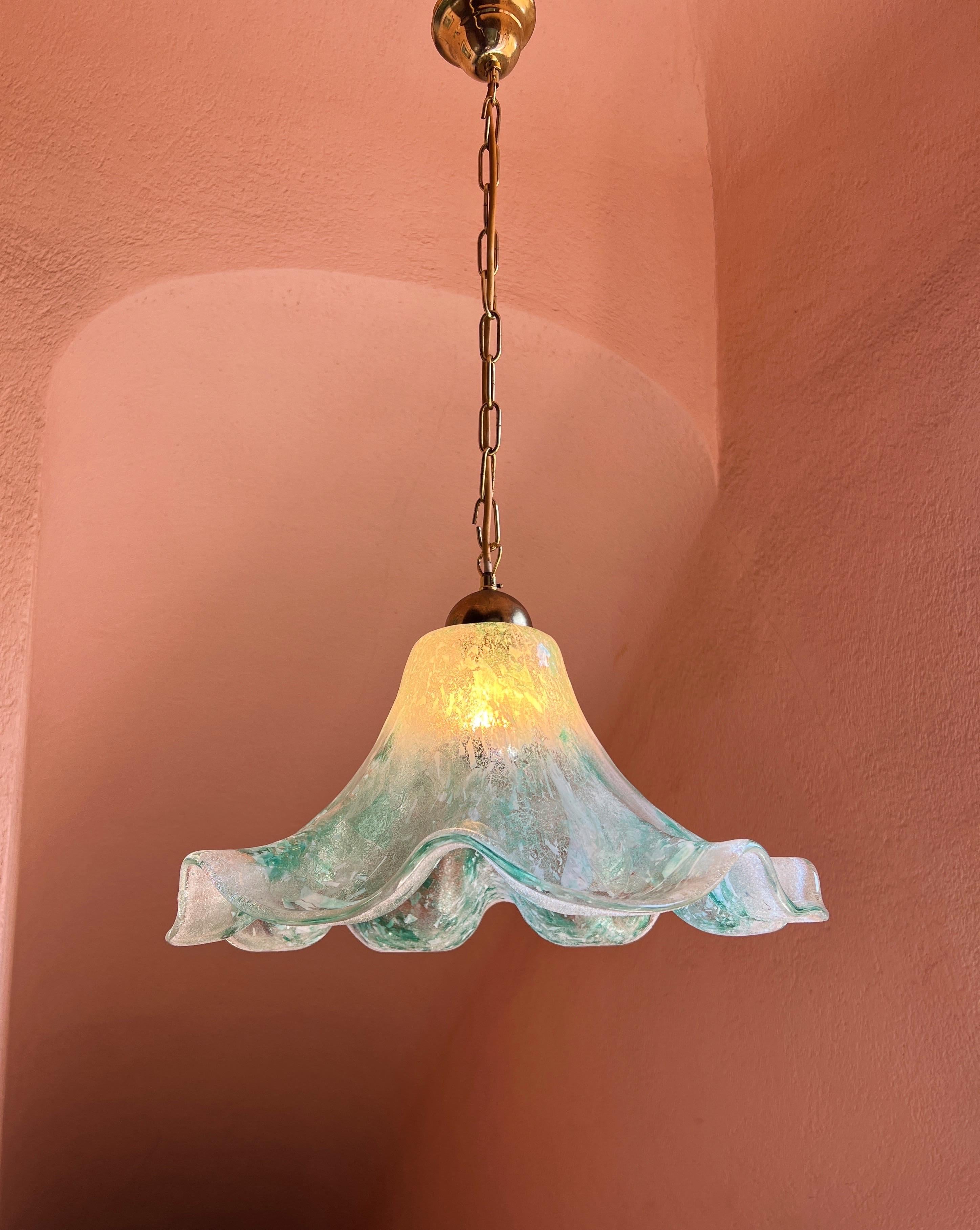 Mid-century modern Murano glass pendant light by Maestri Muranesi, 1970s For Sale 7