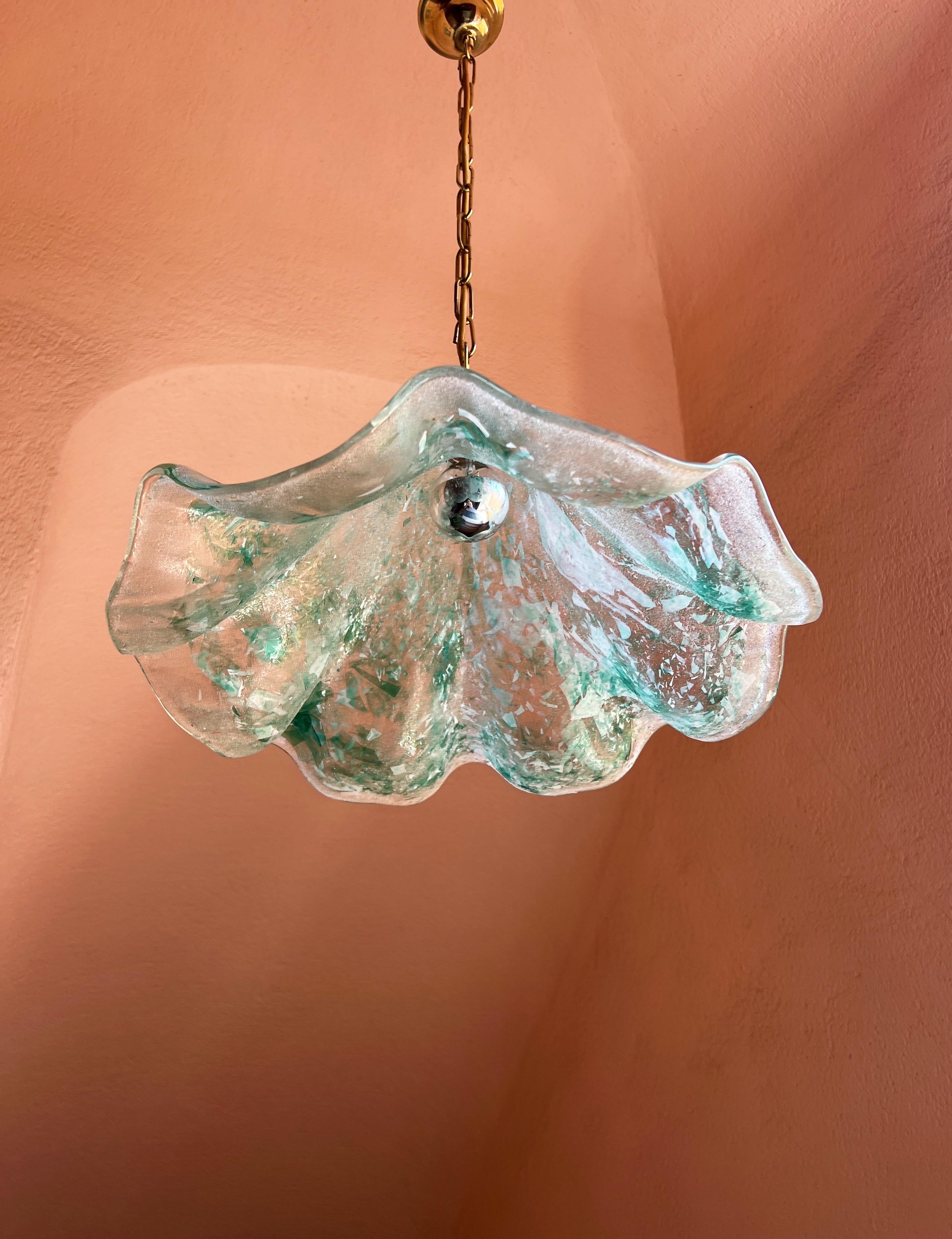 Mid-century modern Murano glass pendant light by Maestri Muranesi, 1970s For Sale 8