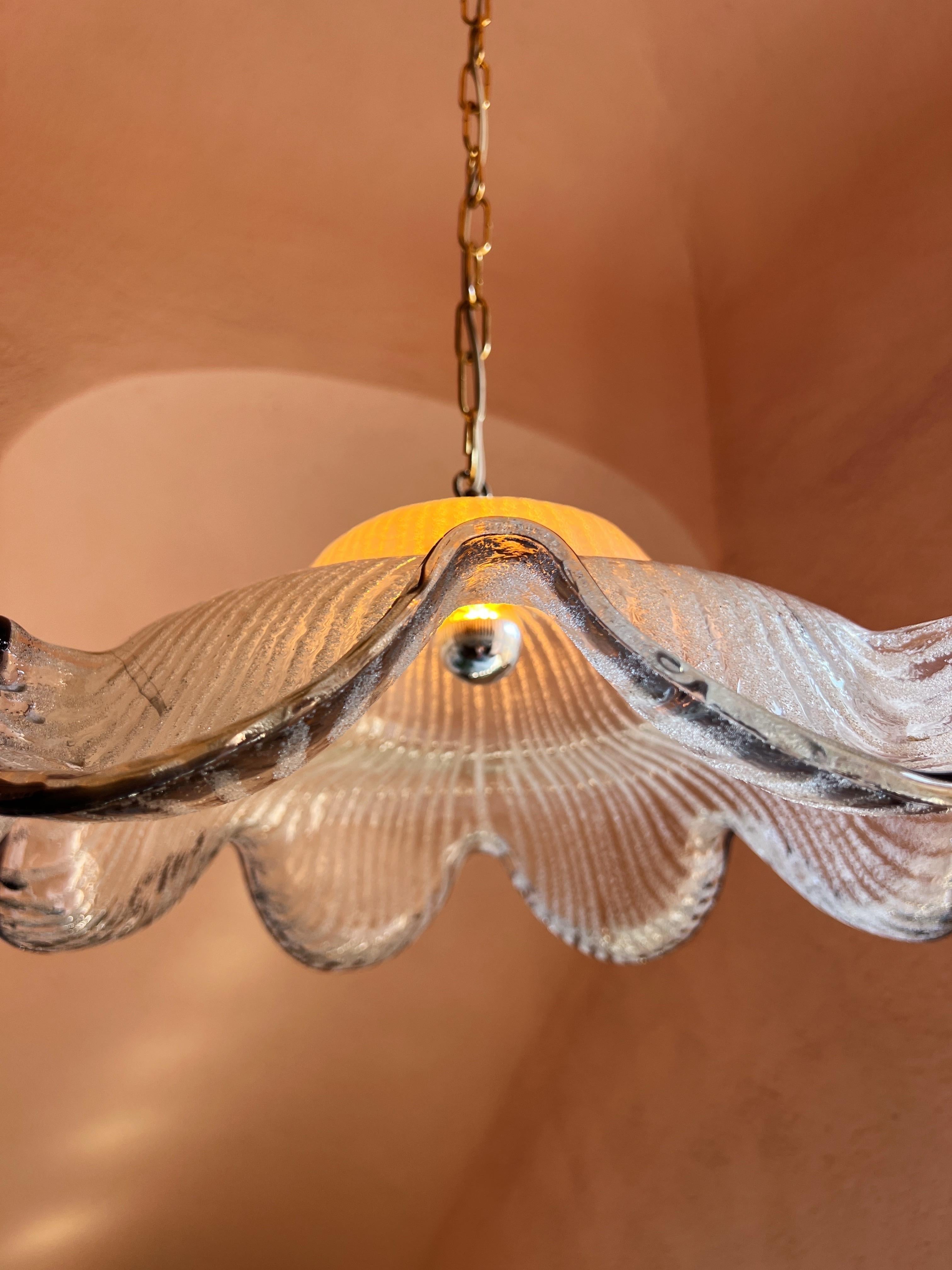Mid-century modern Murano glass pendant light by Maestri Muranesi, 1970s For Sale 9