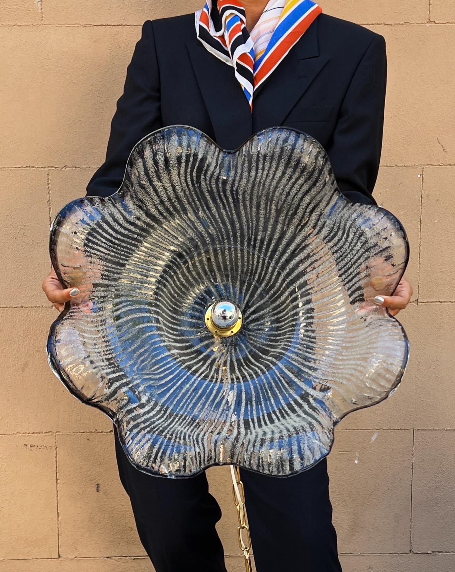 Mid-century modern Murano glass pendant light by Maestri Muranesi, 1970s For Sale 10