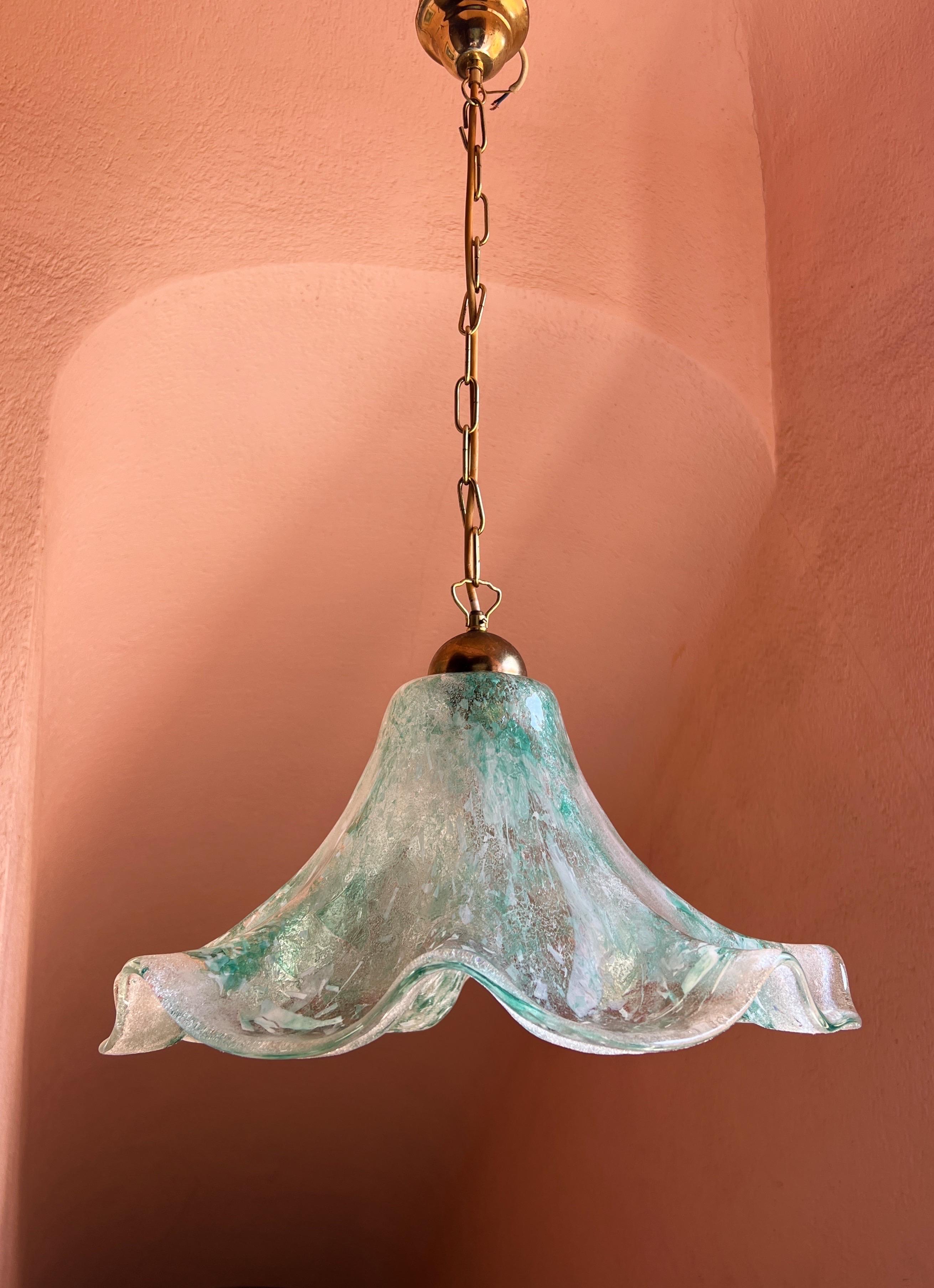 Italian Mid-century modern Murano glass pendant light by Maestri Muranesi, 1970s For Sale