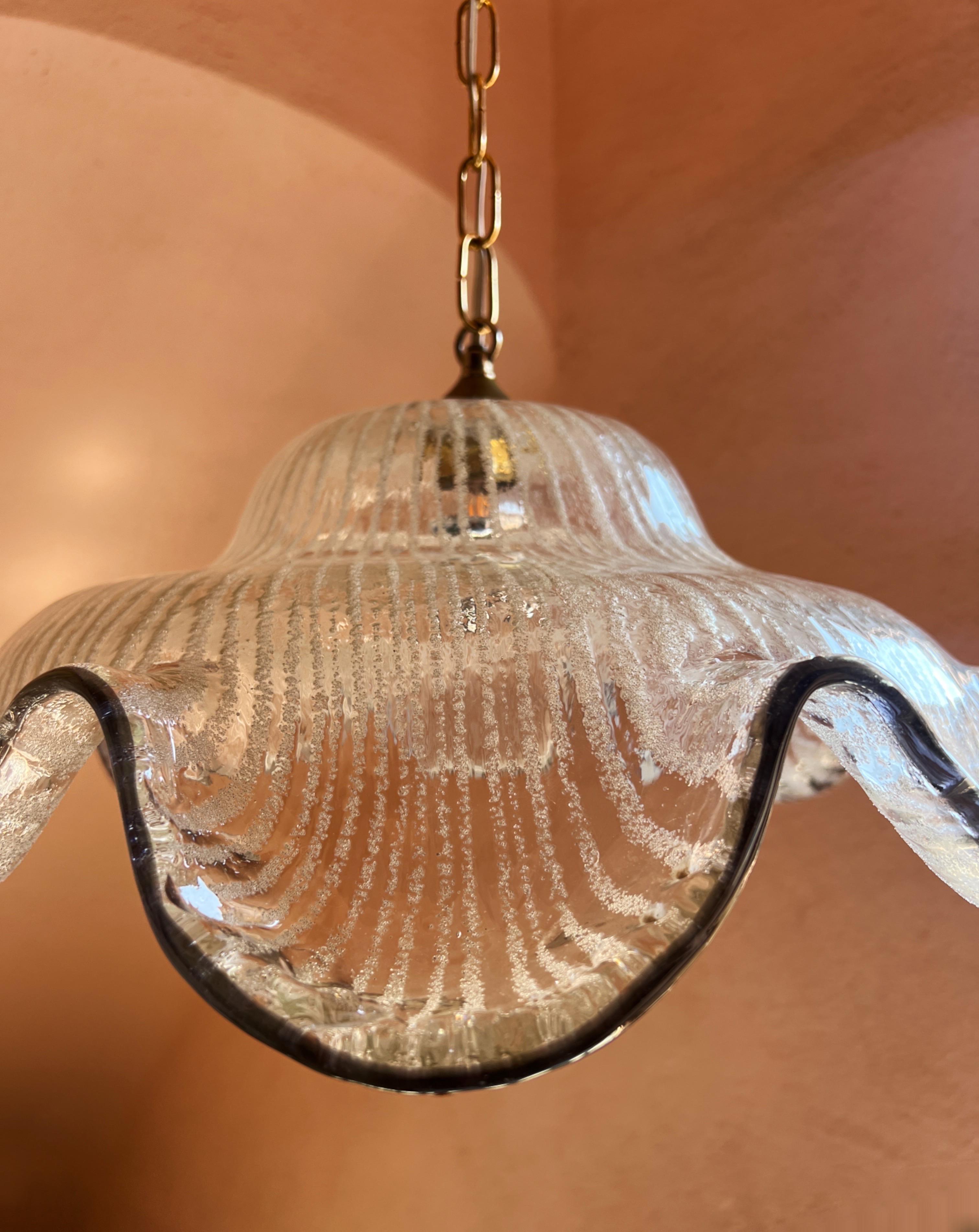 Murano Glass Mid-century modern Murano glass pendant light by Maestri Muranesi, 1970s For Sale