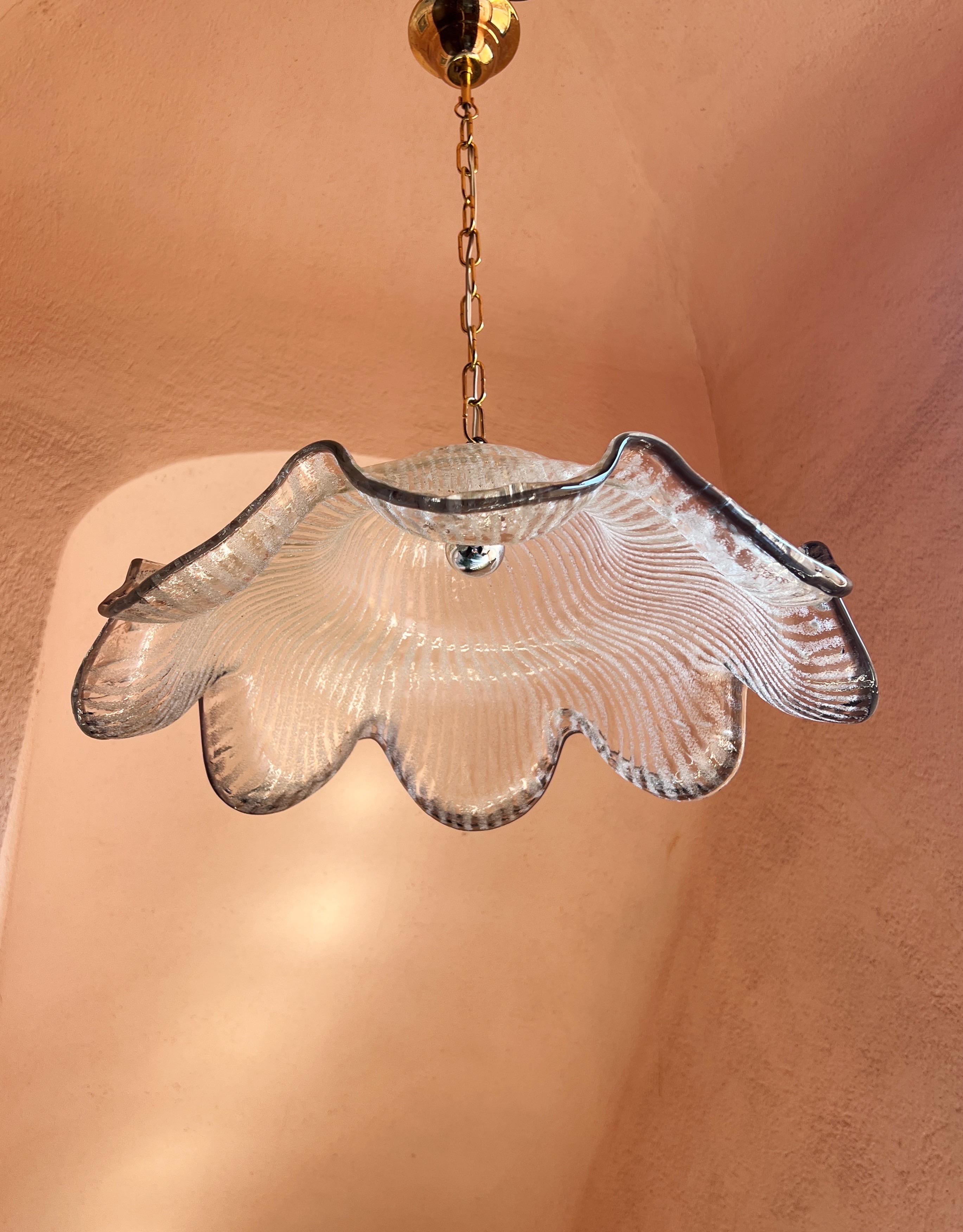 Mid-century modern Murano glass pendant light by Maestri Muranesi, 1970s For Sale 1