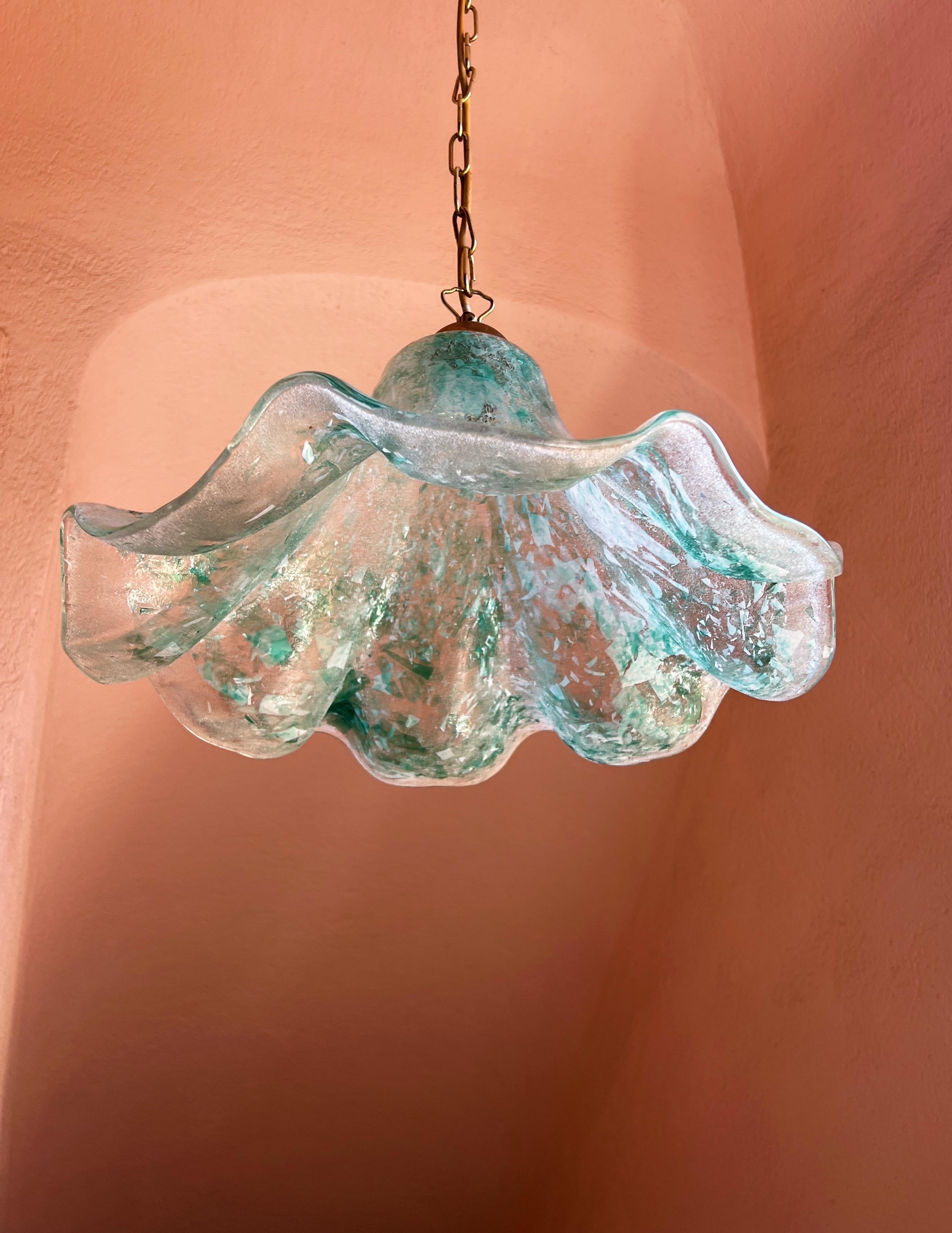 Mid-century modern Murano glass pendant light by Maestri Muranesi, 1970s For Sale 1