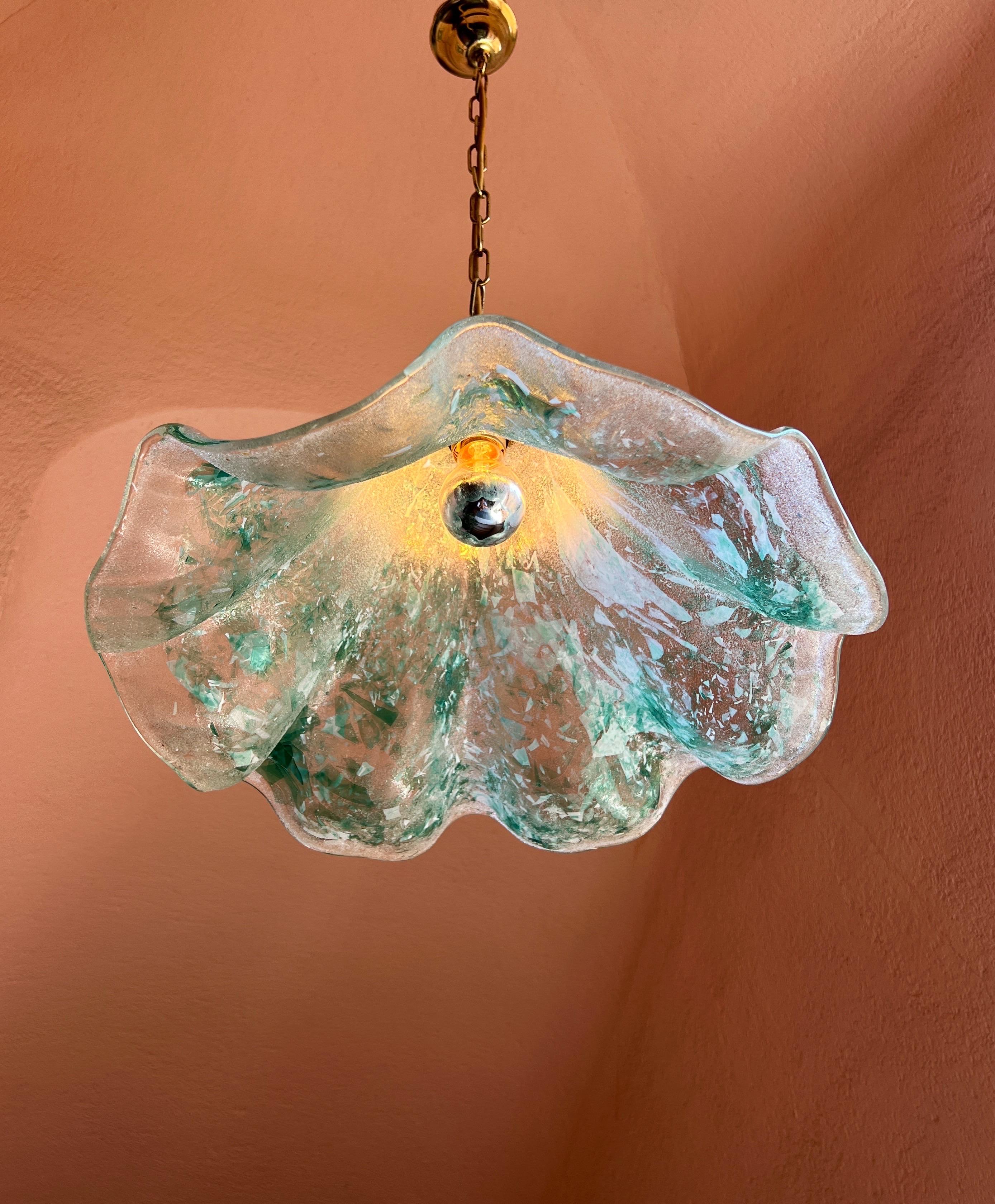 Mid-century modern Murano glass pendant light by Maestri Muranesi, 1970s For Sale 2