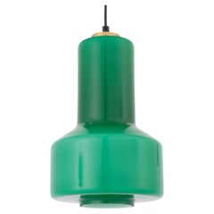 Mid Century Modern Murano Glass Pendant Light Teal Green