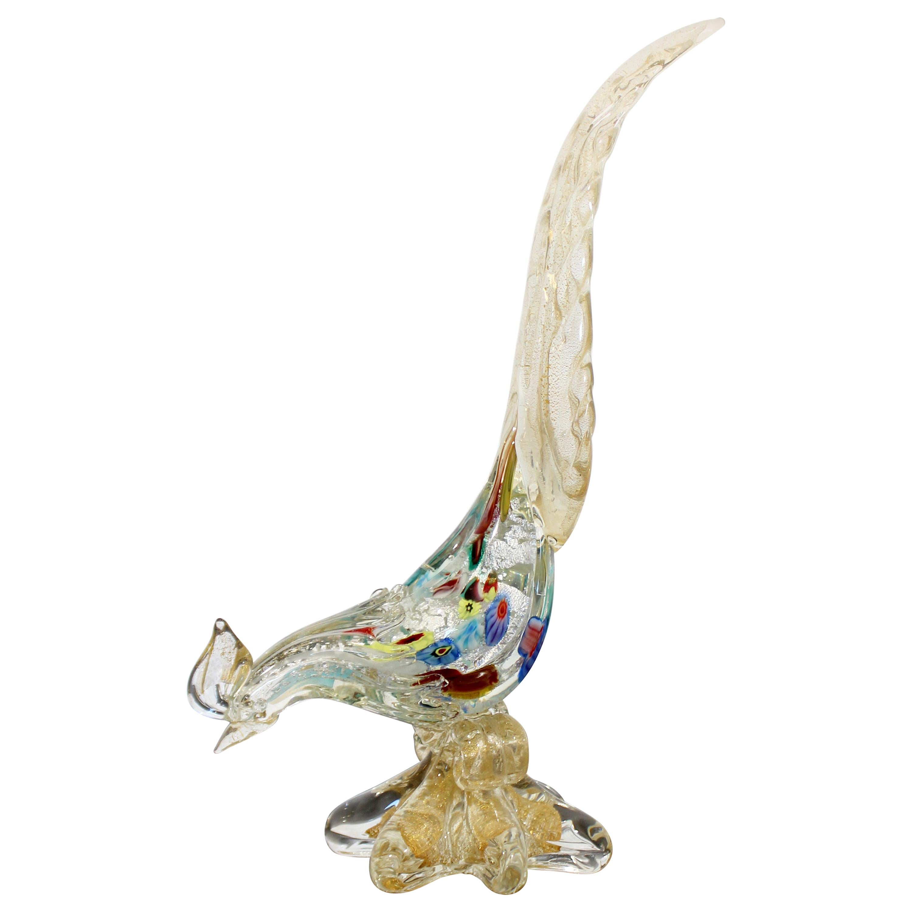 Mid-Century Modern Murano Glass Pheasant Table Sculpture by Archemide Seguso