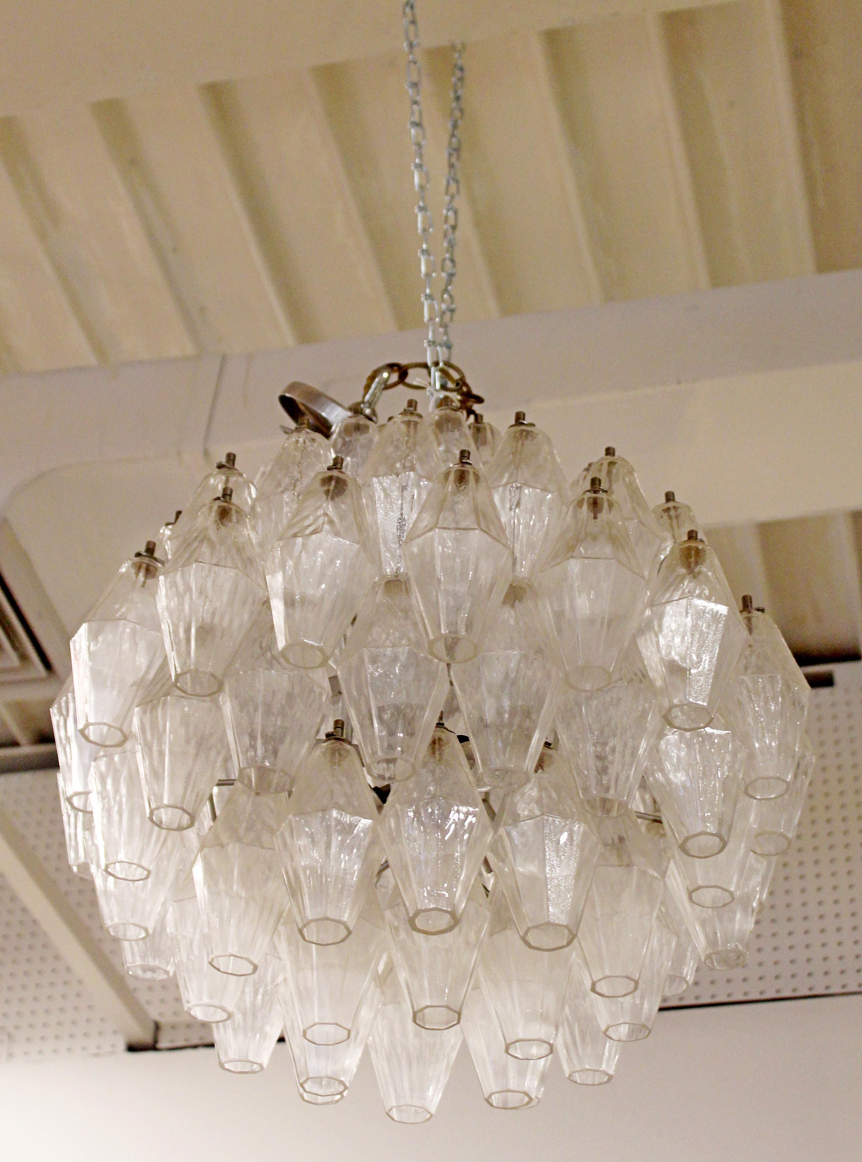 Mid-Century Modern Murano Glass Polyhedral Chandelier by Venini, Italy, 1960s 2